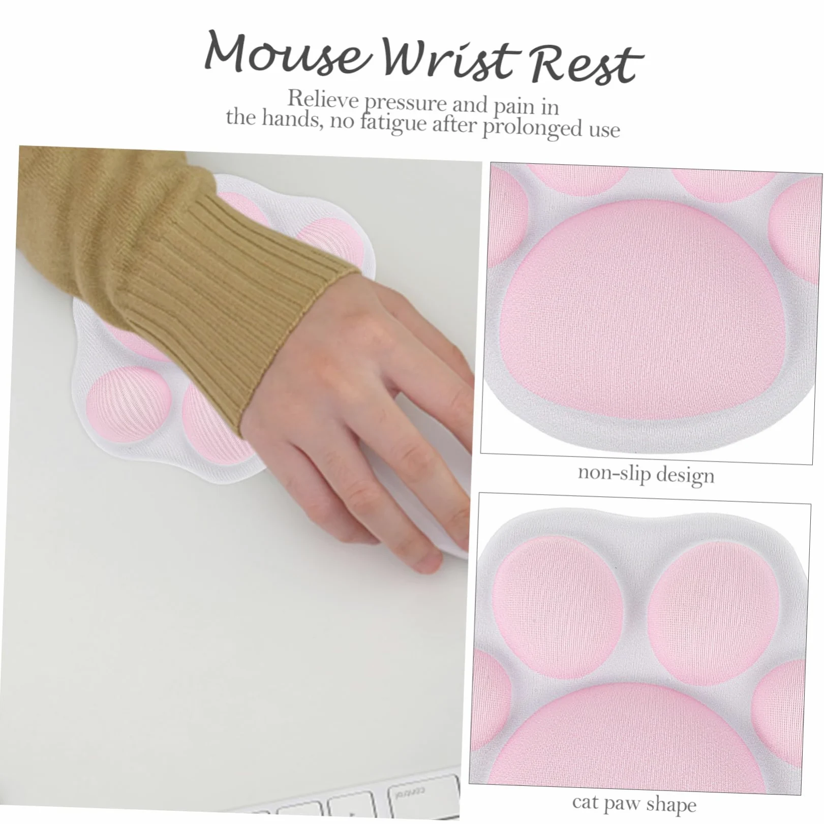 Angoily 4 Pezzi Poggiapolsi per Mouse Silicone Morbido Design Adorabile e Confortevole per Ufficio e Casa Fatica Del per Donne