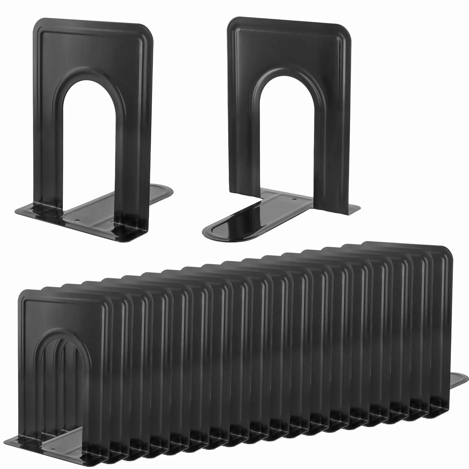 fermalibri neri in acciaio laminato a freddo 12,6 x 14,8 x 17 cm per scaffali librerie