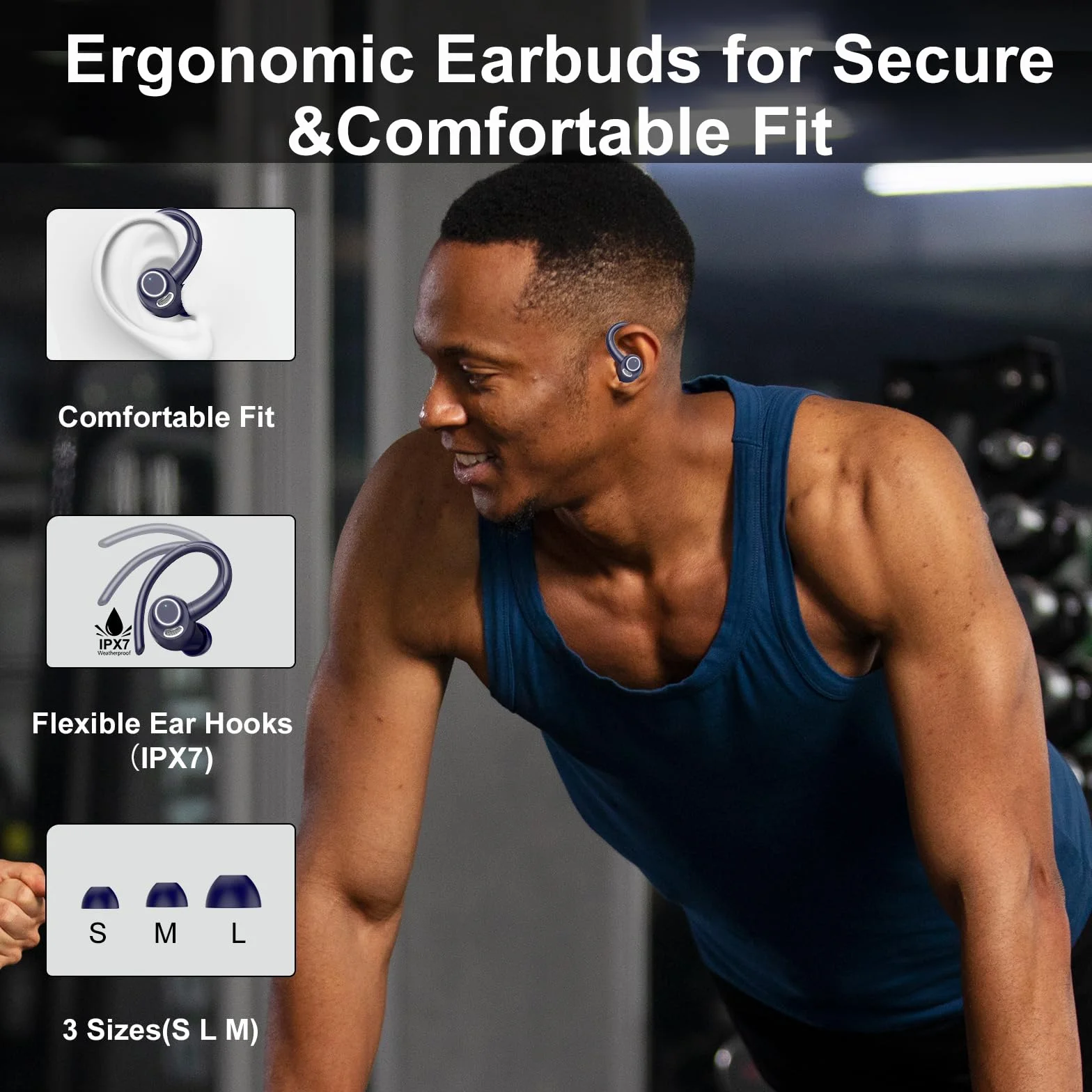 Csasan 2024 Cuffie Wireless In Ear, Cuffie Senza Fili Auricolari Bluetooth 5.3, Cuffie Bluetoth Sport con HD Mic CVC8.0 Cancellazione Rumore, USB-C