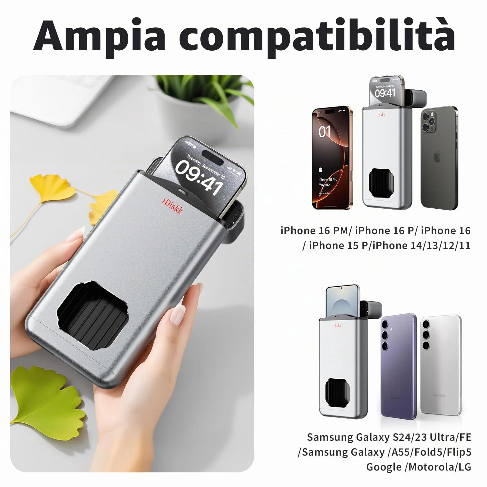 iDiskk Scatola di metallo con serratura per telefono con timer, per bambini, studenti e adulti, autocontrollo, portatile, per smartphone Samsung/Google/iPhone