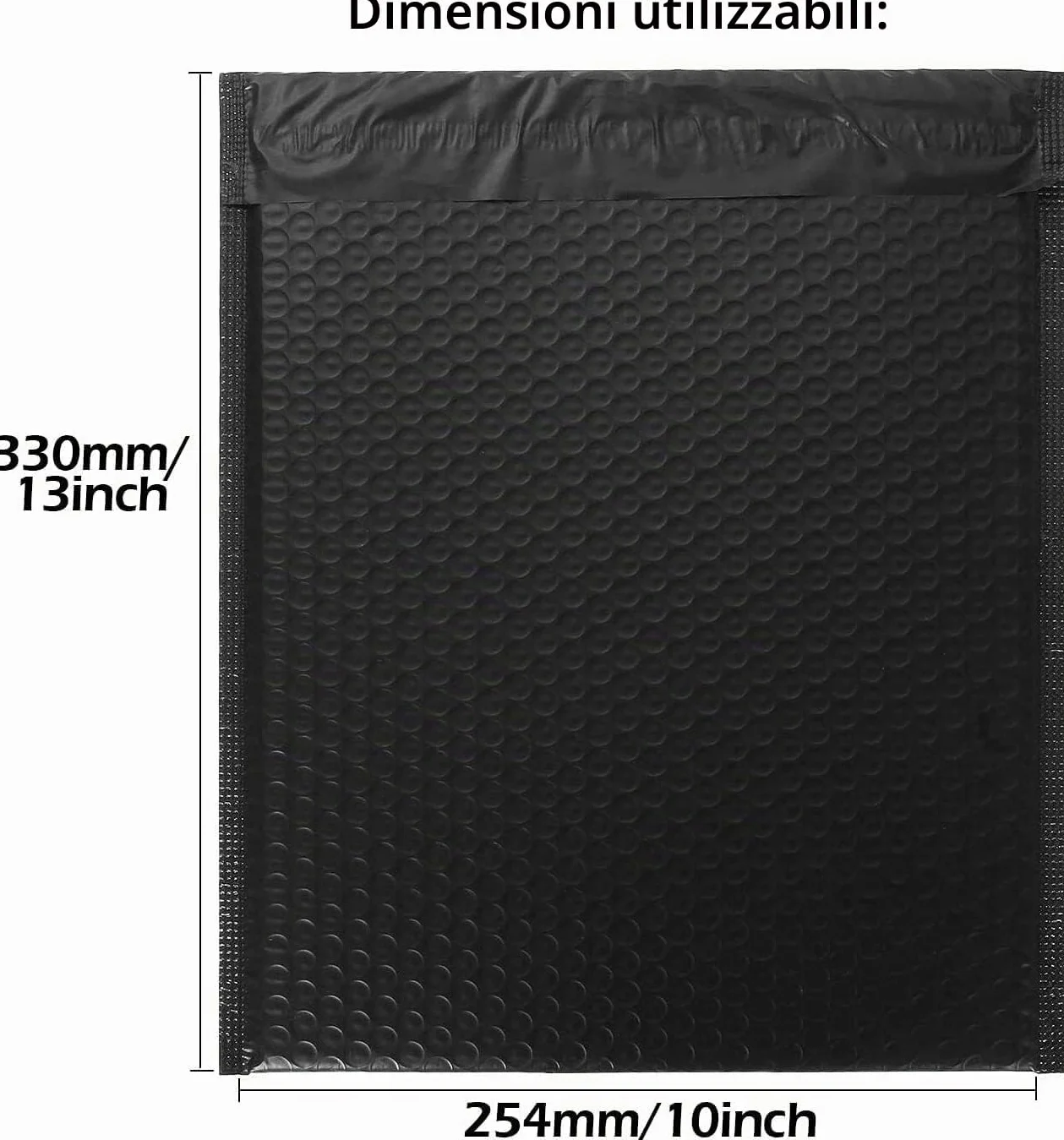 30 pezzi imbottiti autosigillanti, 25,4x33cm poli buste a bolle d'aria busta impermeabile Mailer Wrap, nero busta di schiuma per l'imballaggio