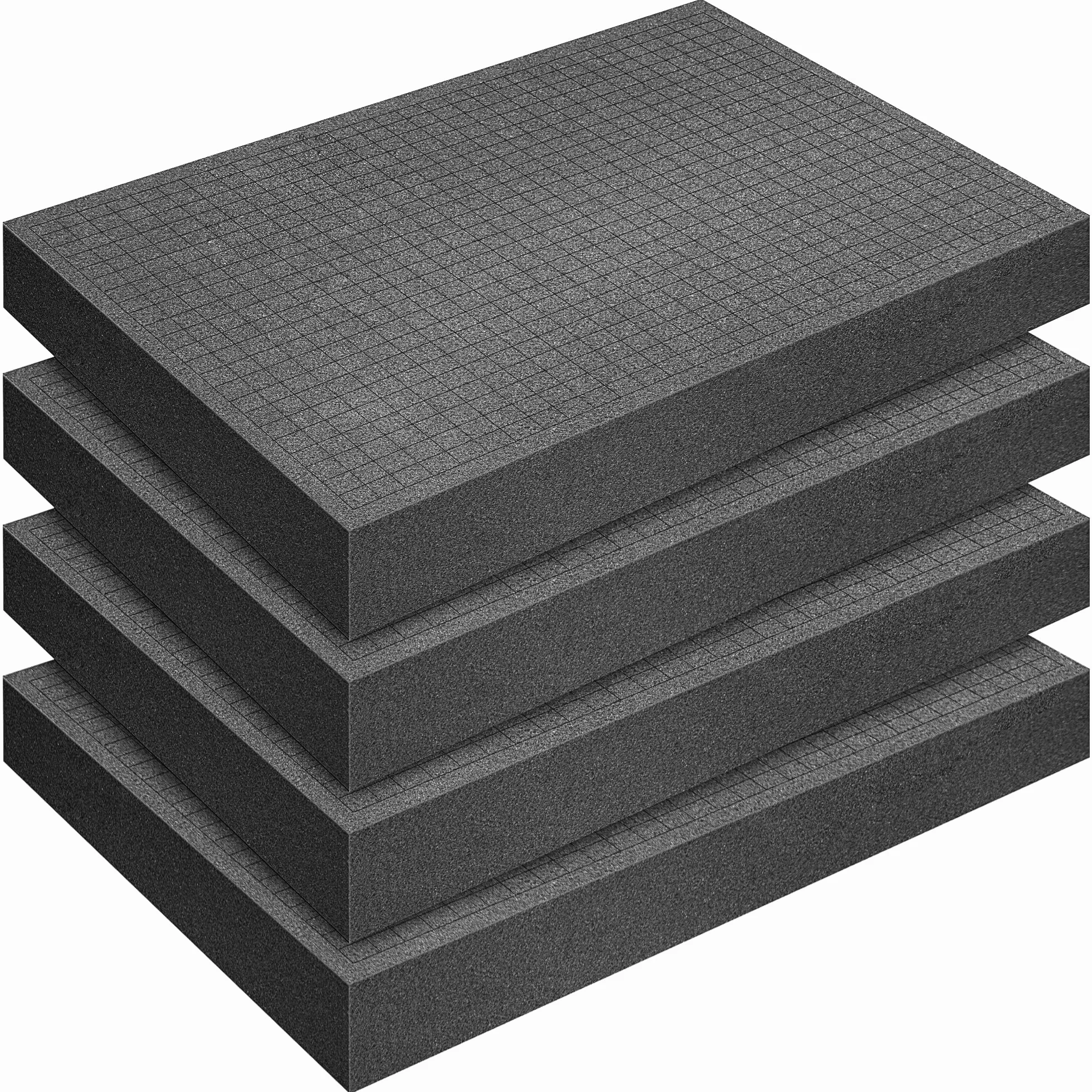 4 Pezzi Poliuretano espanso,Inserto in schiuma pretagliato, Imbottitura a dadi in schiuma 400 x 300 x 50 mm valigetta per fotocamera, inserto per valigia, miniature, attrezzi