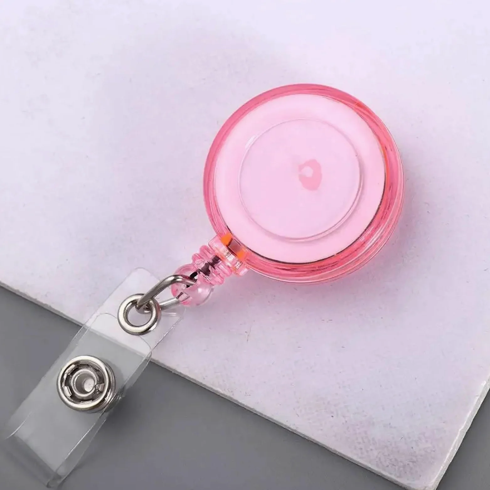 10 porta badge retrattili in plastica trasparente, con clip elastica, per studenti, carte di credito (blu)