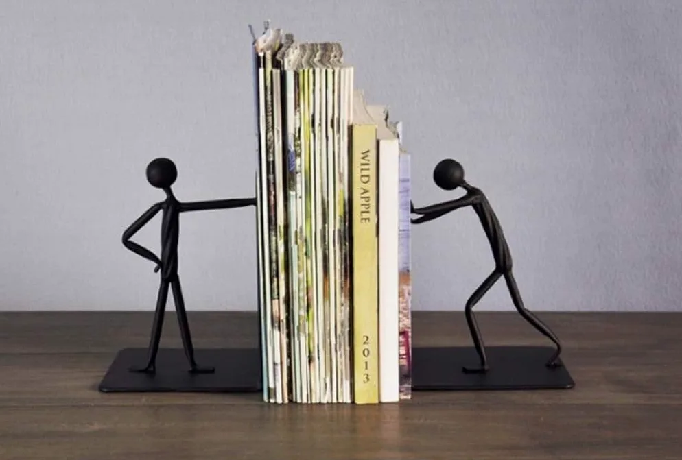 Reggi Libri, Fermalibri Fermalibri in acciaio, in ferro pesante, creativi, decorativi, Soggiorno per ufficio adatto Ufficio Casa Scrivania(A)