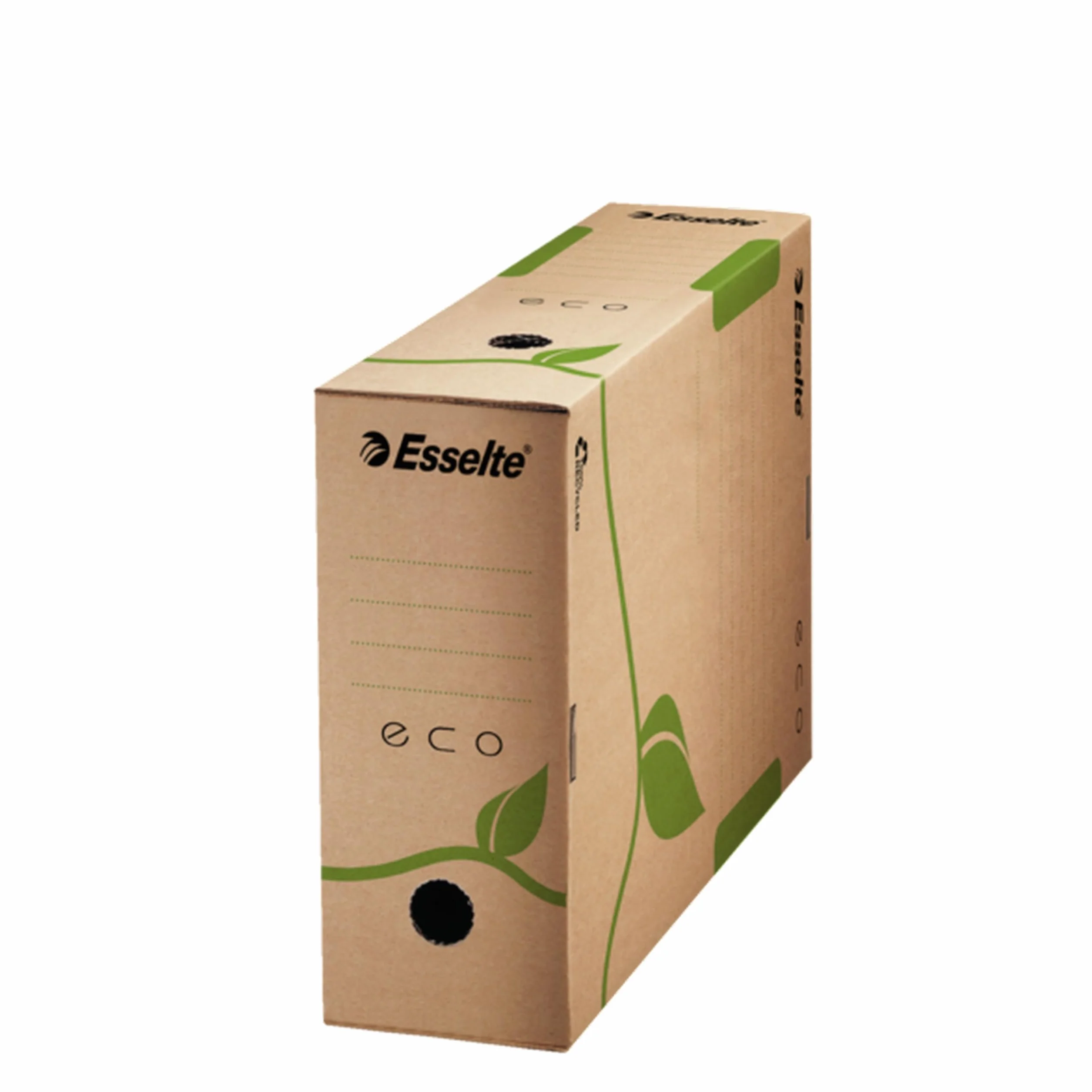 Esselte Ecobox Scatola archivio Eco, Dorso 10 cm, Per formato A4, Cartone ondulato riciclato al 100%, 10 x 32.7 x 23.3 cm, Marrone (Ocra), 25 pezzi, 623917