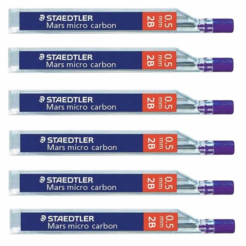 STAEDTLER Mars Micro Carbon 250 0,5 mm 2B Ricariche per matite 6 tubi (72 cavi)