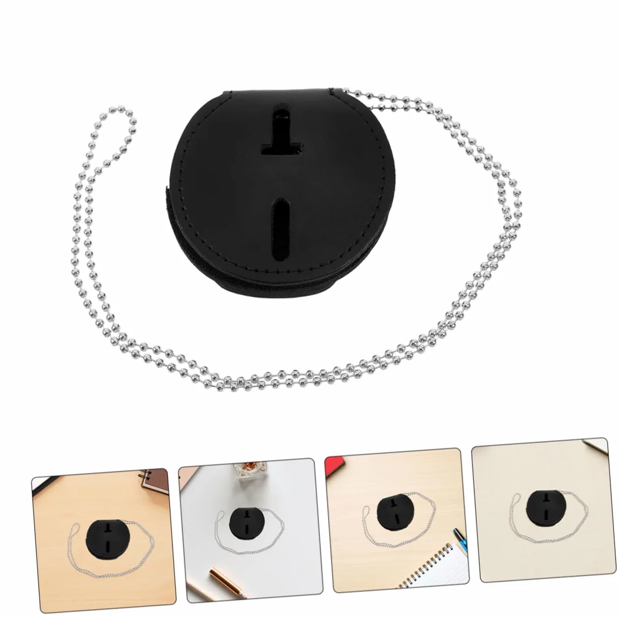 DOITOOL Porta Badge in Pu con Cordino da Collo e Clip 7 Pz, Porta Tessera Rigido per Eventi e Utilizzo Quotidiano