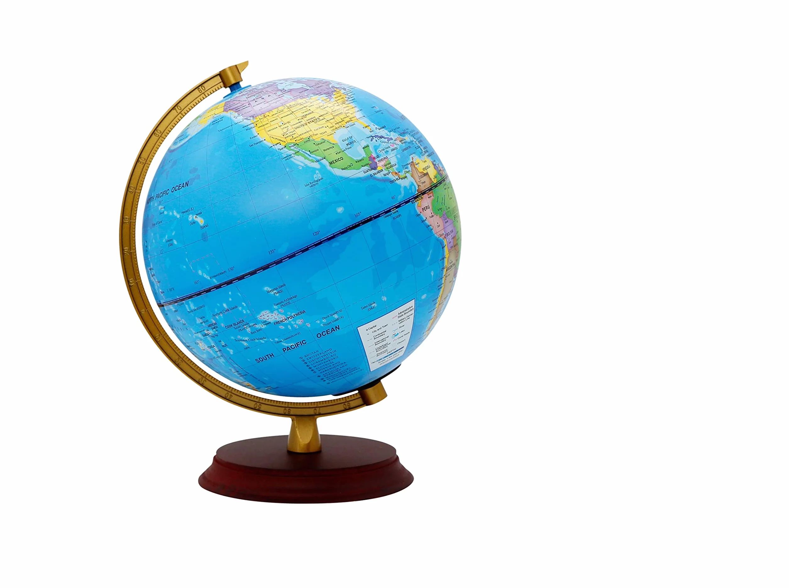 EXERZ 20cm Mappamondo illuminato - Mappa Inglese - Globo Supporto in Legno - Mappa Politica (Giorno) - Stelle Della Costellazione (Notte) - Lampada LED - Casa E Scuola