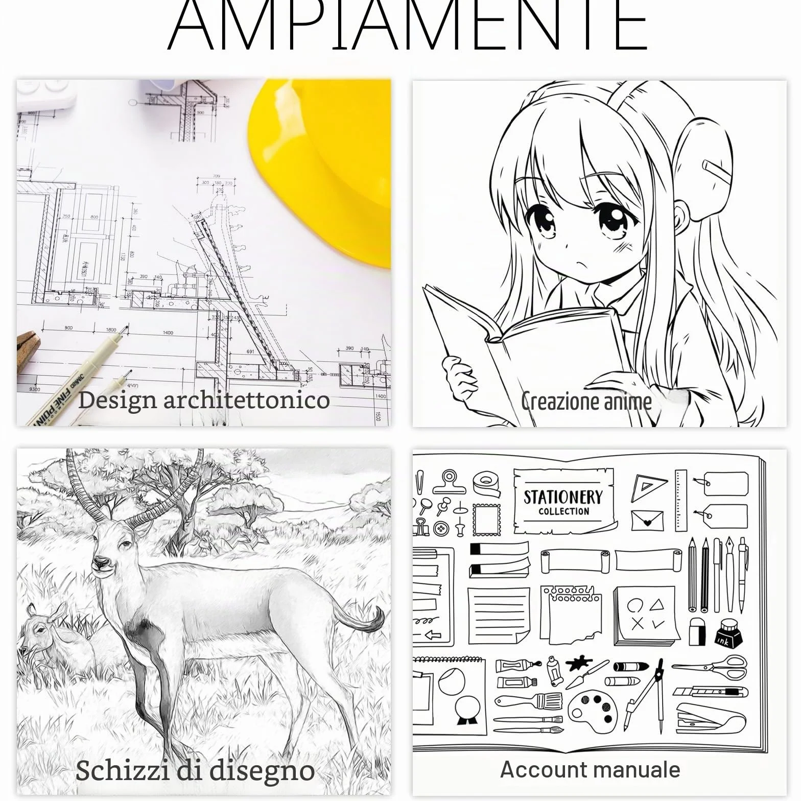 Set di 12 penne fineliner Rierousy Micron nero impermeabili per illustrazioni schizzi