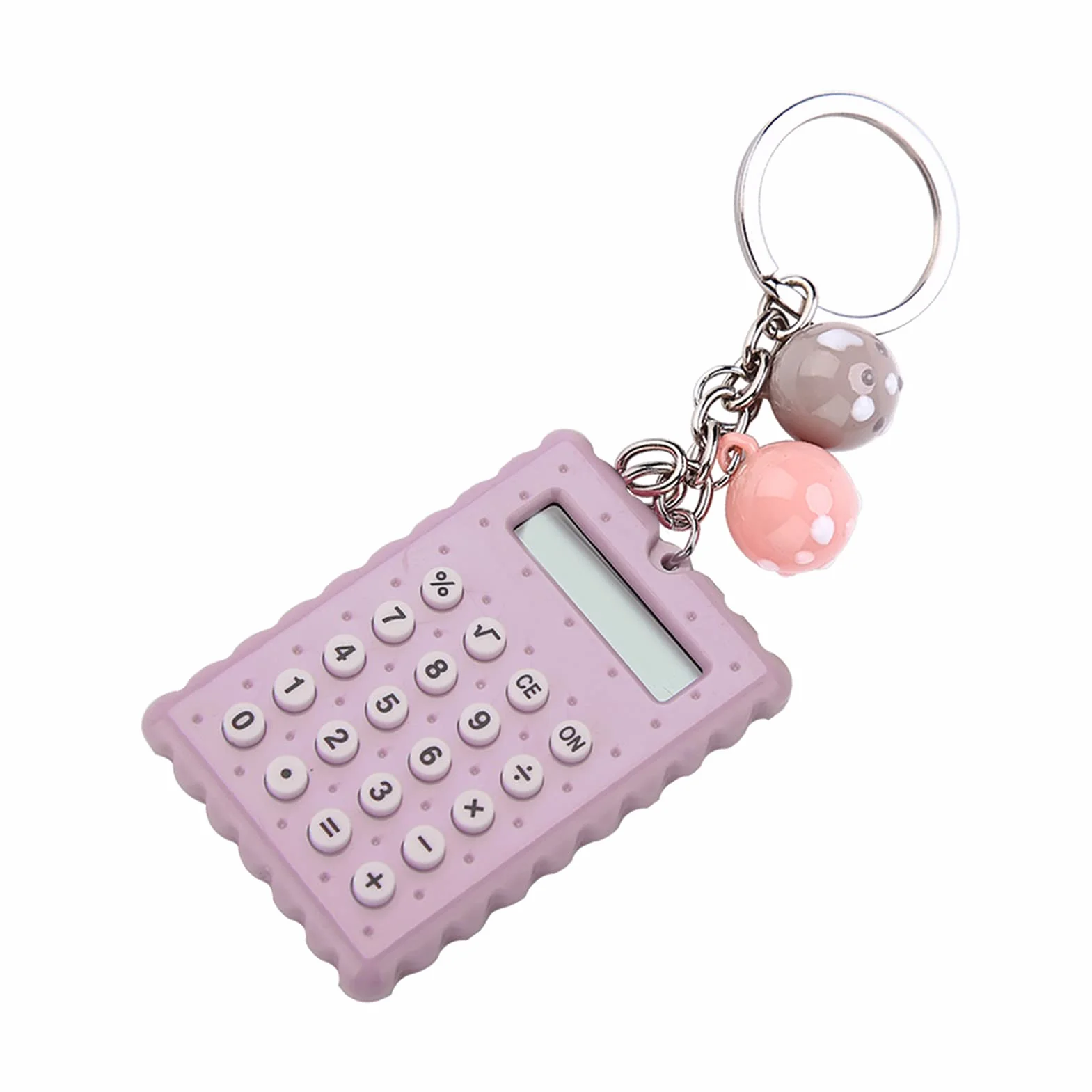 Mini Calcolatrice Tascabile, Portatile Carino Biscotti Stile Chiave Infermiera Calcolatrice Tascabile a Colori (grigio viola) Calcolatrice Piccola Catena Portatile Candy (Viola grigiastro)