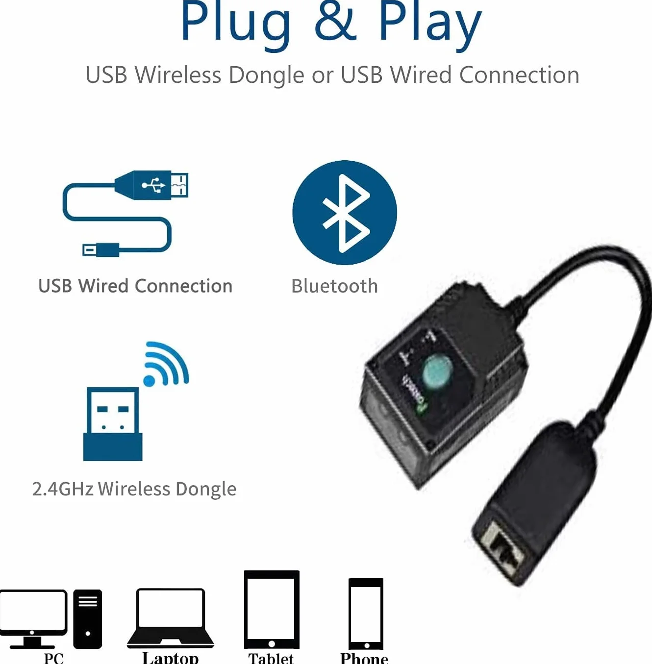 Lettore di codici Posunitech Ms430 Mrz Mini lettore di codici a barre USB palmare 2D Qr Scanner di codici a barre USB per Store, Pos, Ticket, Retail
