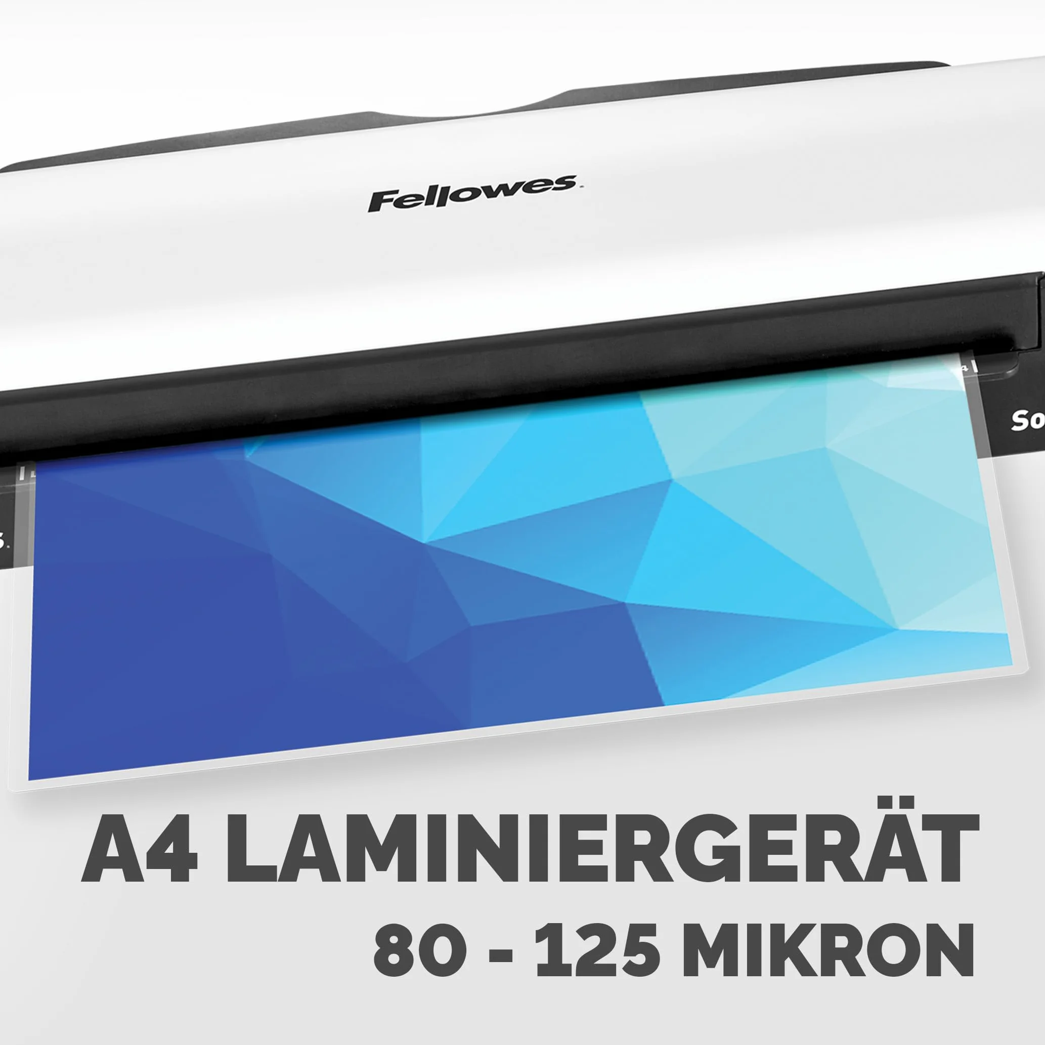 Fellowes plastificatrice Sola, formato A4, fino a 125 micron + Pouches Di Plastificazione per Documenti, Formato A4, 100 pezzi