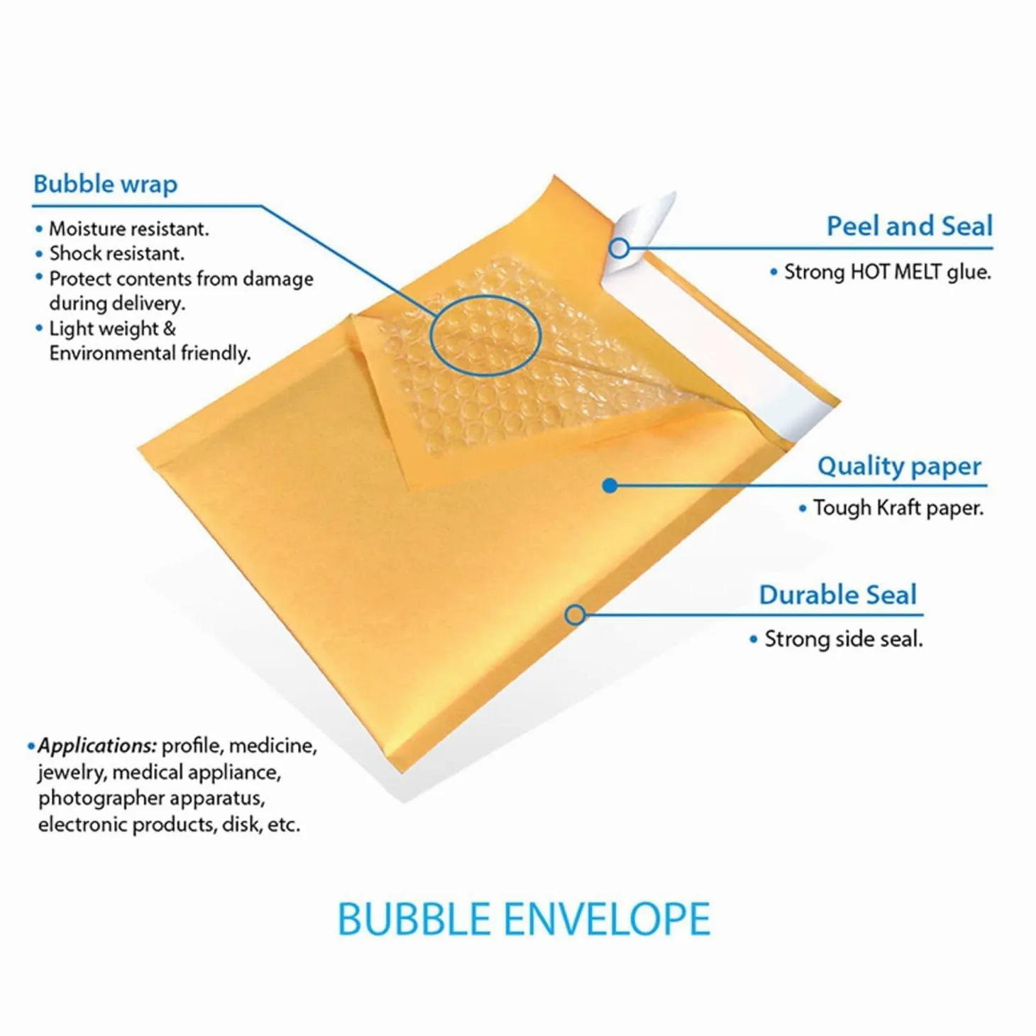 Supply Air Buste imbottite per spedizione, spedizione e imballaggio (confezione multipla) (250 poste)