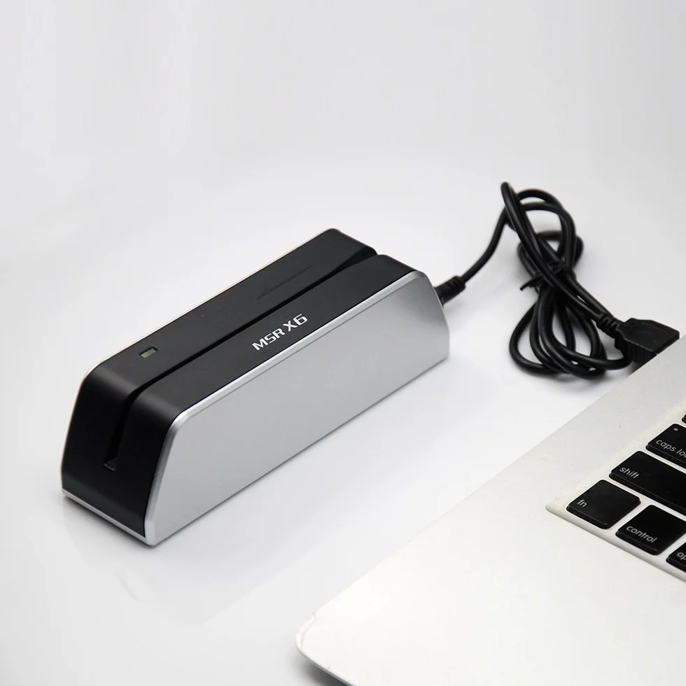 MSRX6 Smallest USB Magnetic Credit Card Reader Writer 1/4 Size of MSR206 MSR605 MSR606 + 10 Cards