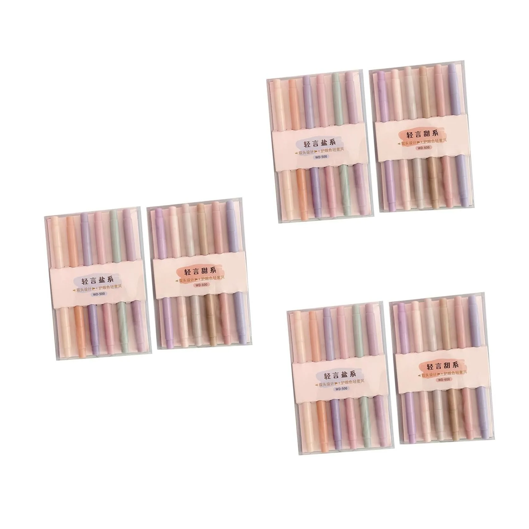 DOITOOL 3 Set Evidenziatori Multifunzione Per Casa E Studio Penne Con Colori E Punta Pennello Per Documenti E 12 Pezzi * 3