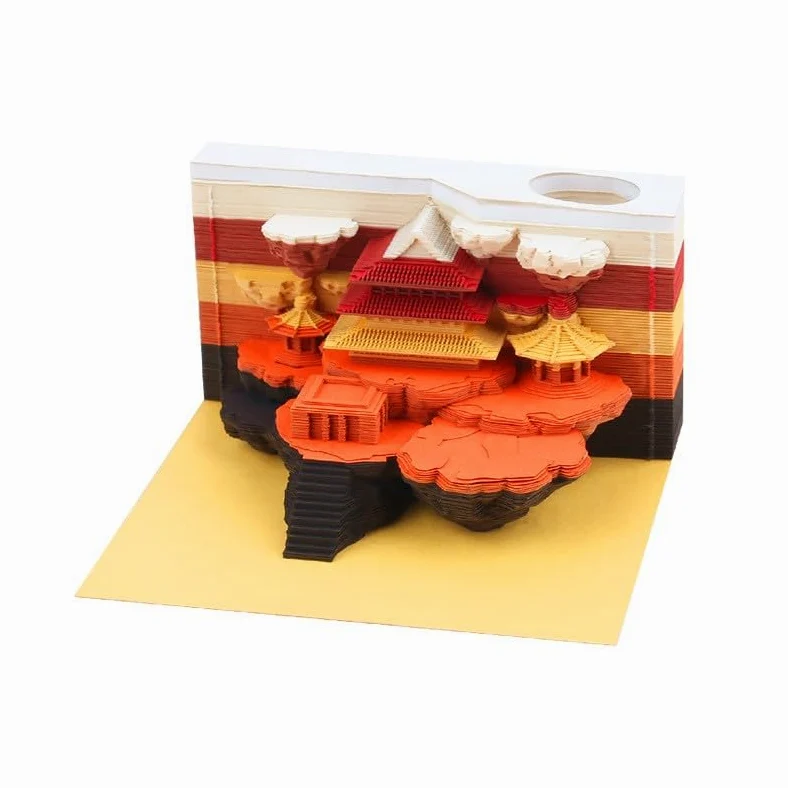 3D Memo pad, Carta Arte Note Adesive Modello Di Costruzione Di Sculture In Carta Fai-Da-Te Adatto per Decorazioni Domestiche con Scatola Di Visualizzazione In Acrilico Trasparente
