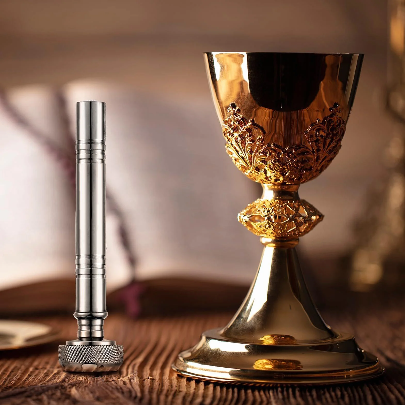 Serbatoio acqua santa spruzzatore portatile distributore liquidi aspergillum pentola spirituali
