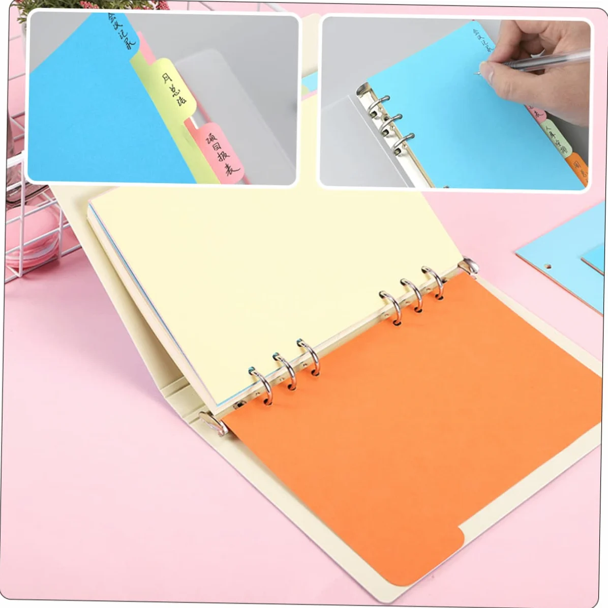 NUOBESTY 25pezzi Divisori Per Raccoglitori Punched Refill Per Scuola Organizzazione Documenti e Note Facile Usare e