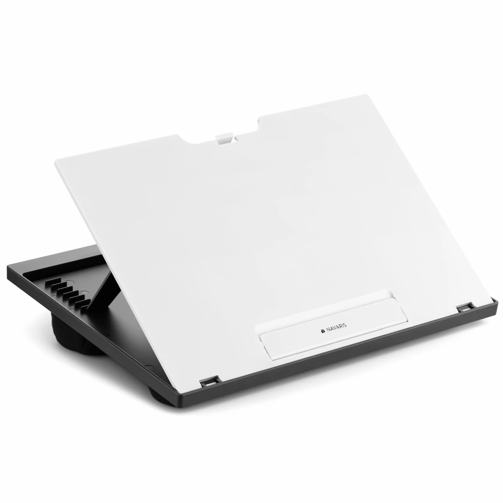 Navaris Leggio Porta Tablet e-Reader Libri Cartacei - Espositore Portalaptop Supporto PC Portatile con Cuscinetto - Bianco