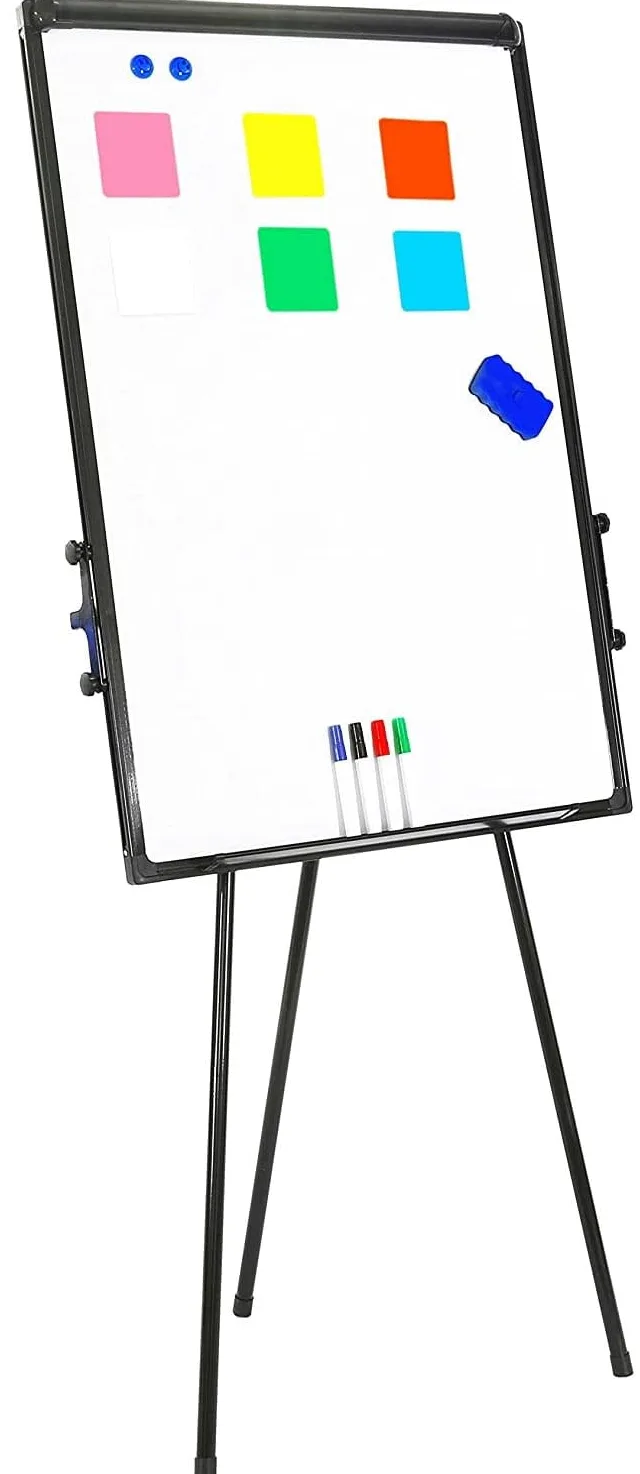 Techly 100754 Lavagna Magnetica Flipchart Fogli Mobili 60x90 cm Altezza Regolabile