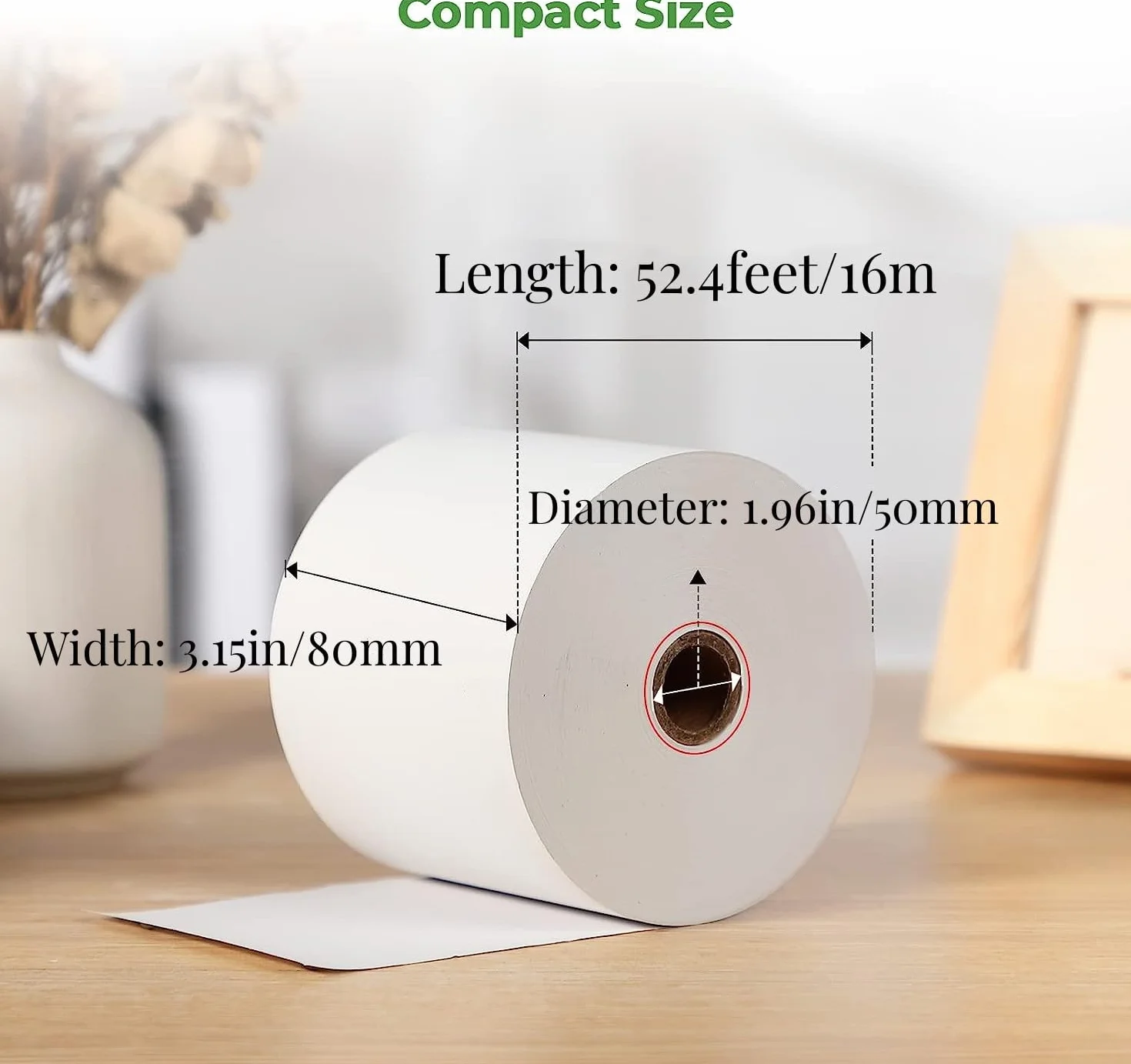 MUNBYN Carta Termica 80mm, Rotoli di Carta Termica Set 10 Pezzi Inclusi, 80 x 50 mm, Rotoli Ricevuta Carta Termica per Stampante di Ricevute Termica