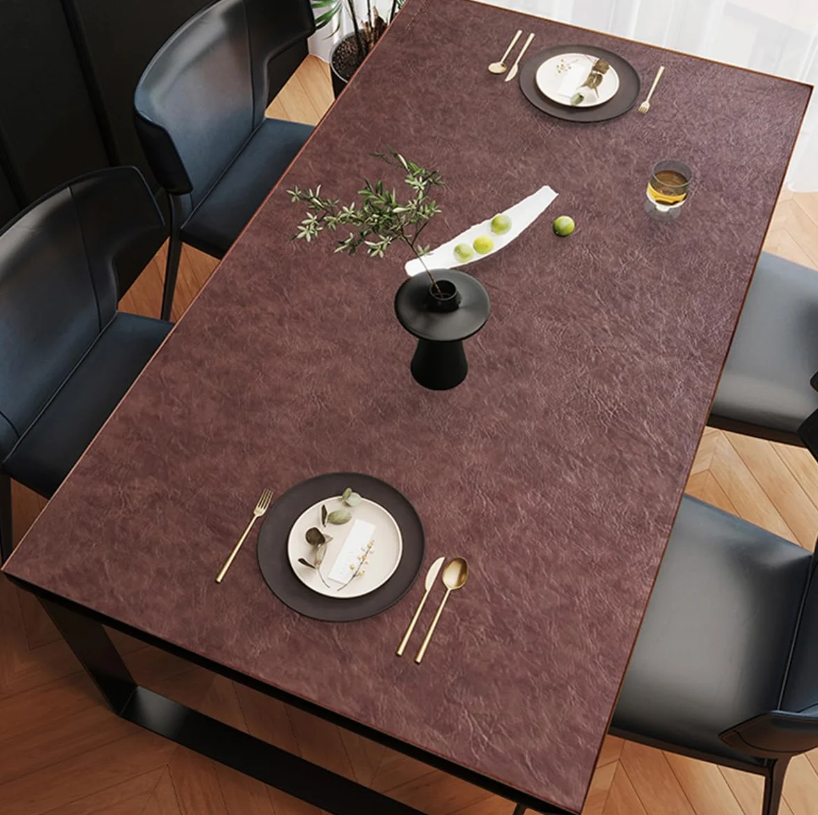 Sottomano in similpelle antiscivolo 40x60 cm marrone scuro