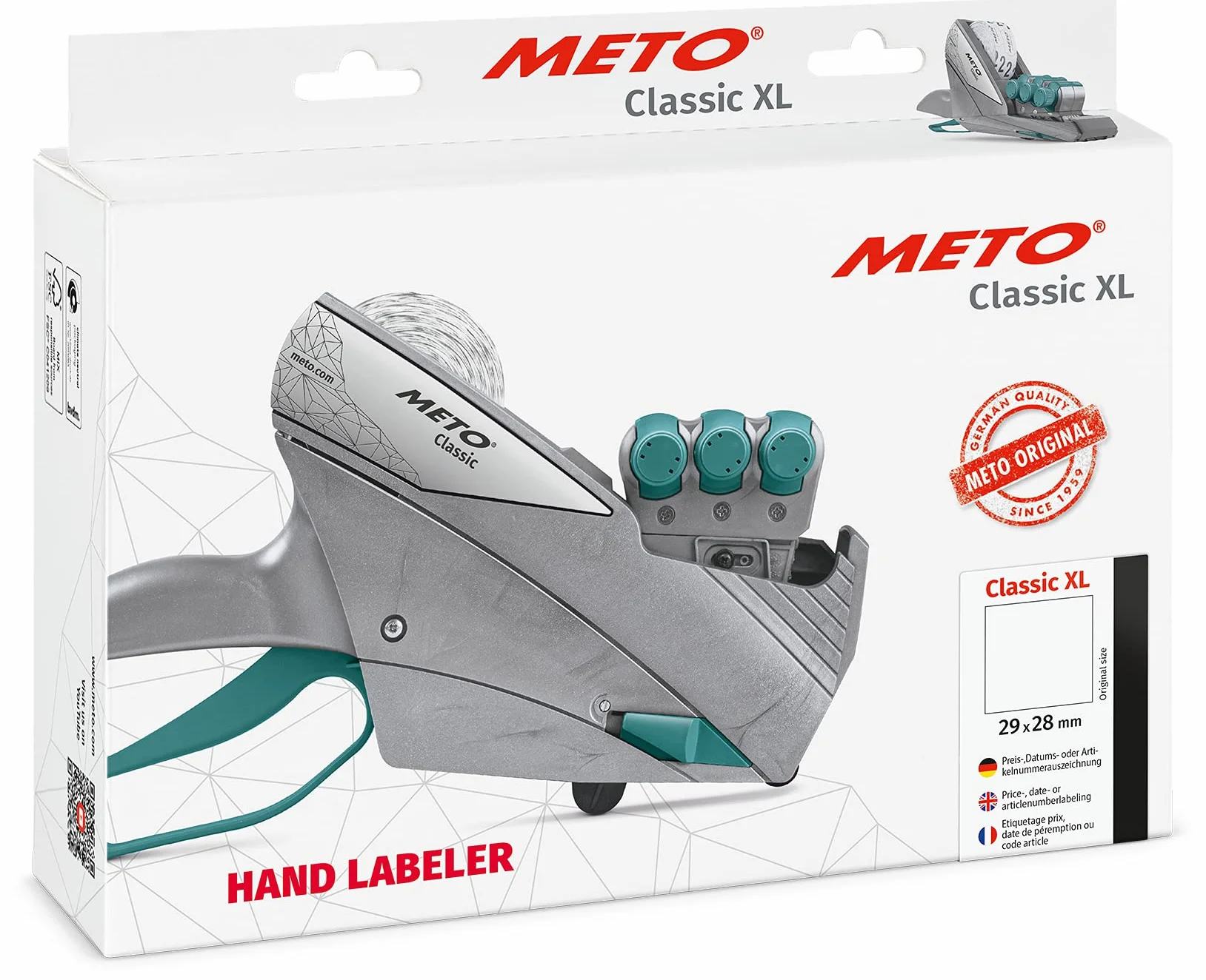 Meto Classic XL prezzatrice etichettatrice 29x28 mm 3 cifre