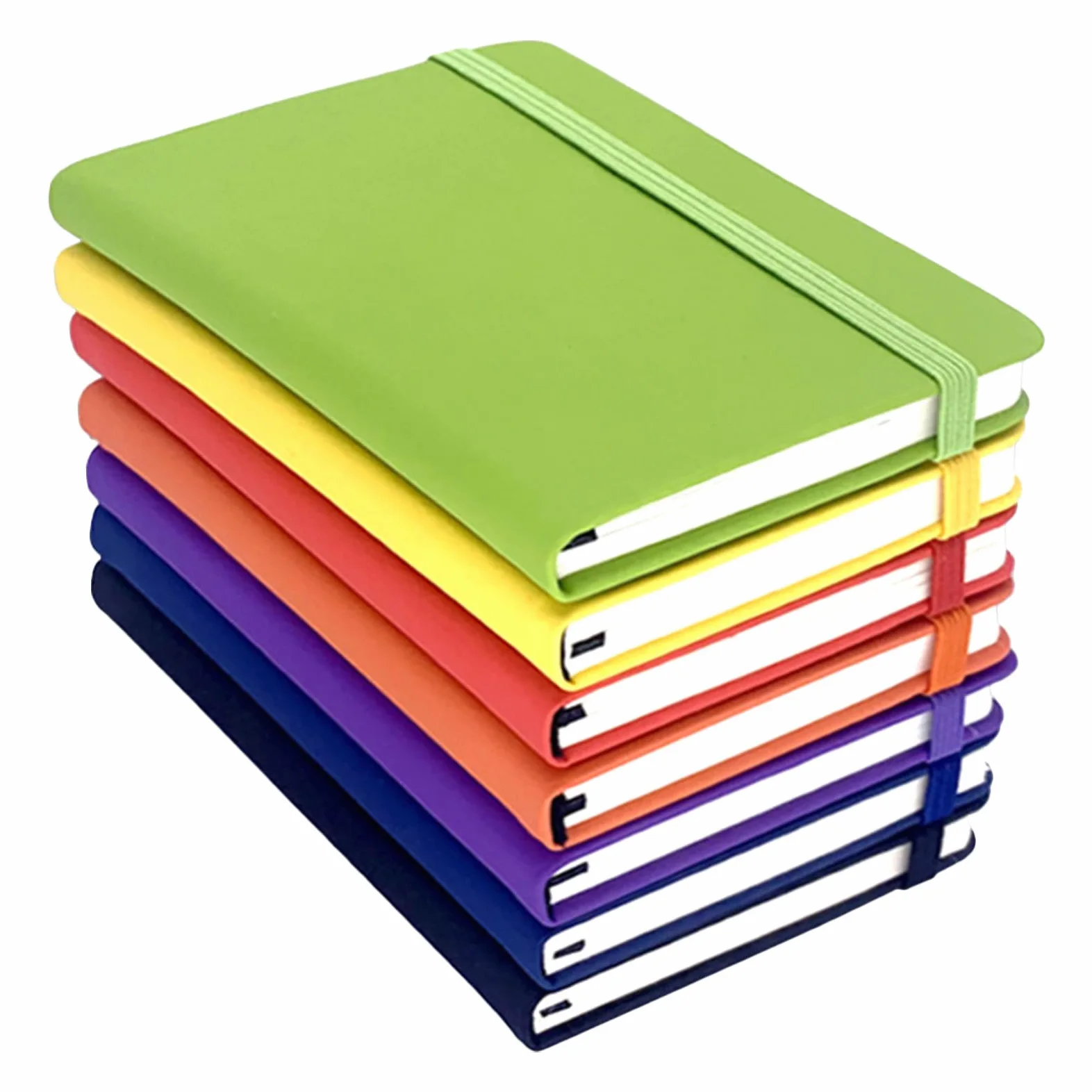Set di 7 Piccoli Quaderni A6 con Copertina in Pu, Righe Medie, Cinturino Elastico per Organizzazione Efficiente e Uso Scolastico per Studenti Sempre in Movimento