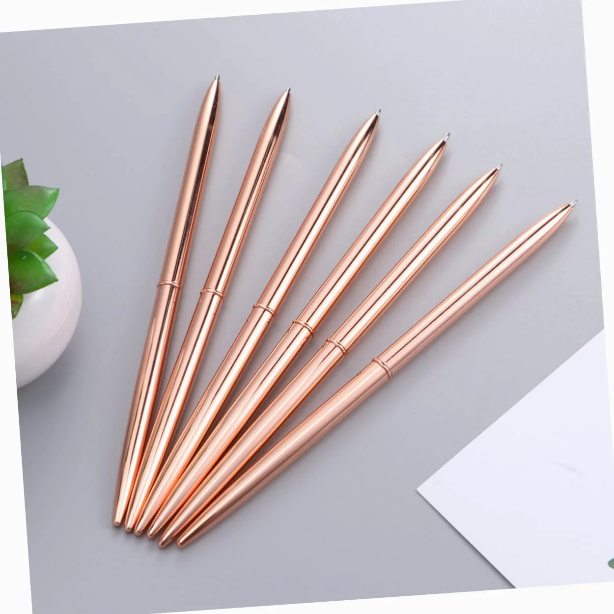 18pezzi Penne Sfera Metallo Con Doppia Testa Rotante Elegante Leggero Con Inchiostro Blu Per Ufficio Scuola e Uso Quotidiano Rosa