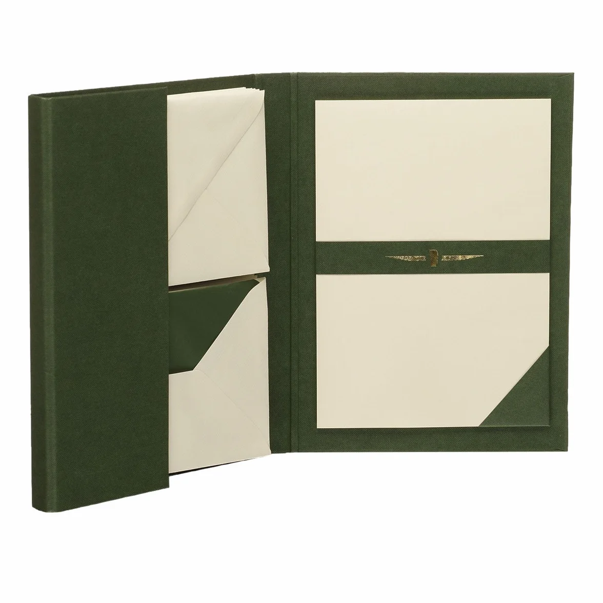Rössler Papier 1026831008 - Paper Royal - Cartella per lettere DIN A5/C6, 15/15, verde/camoscio a coste