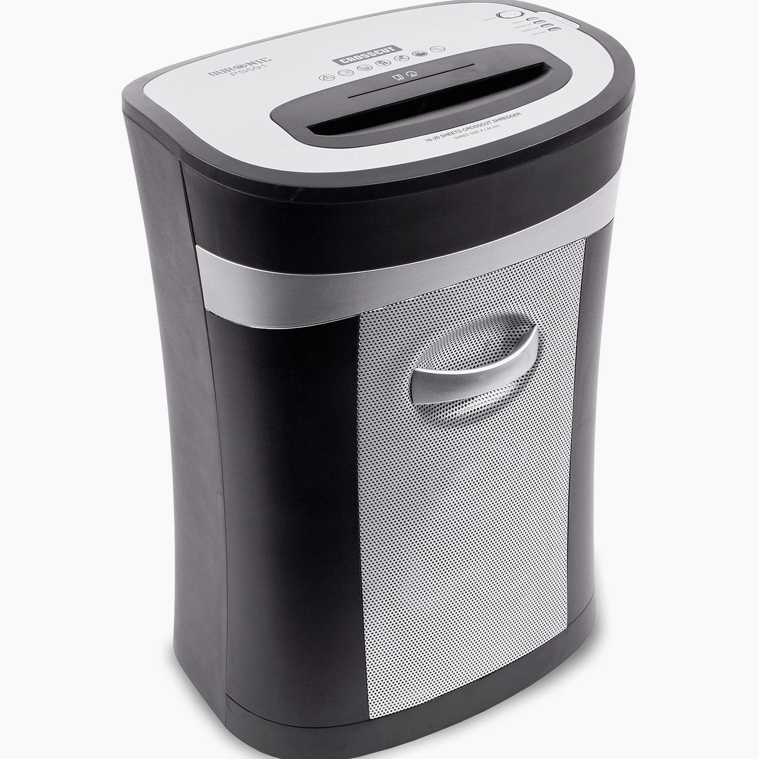 Duronic PS591 Distruggidocumenti 22 fogli A4 Capacità 33 L | Funzione distruggi carte di credito e CD, Taglio incrociato, Ideale per casa e ufficio