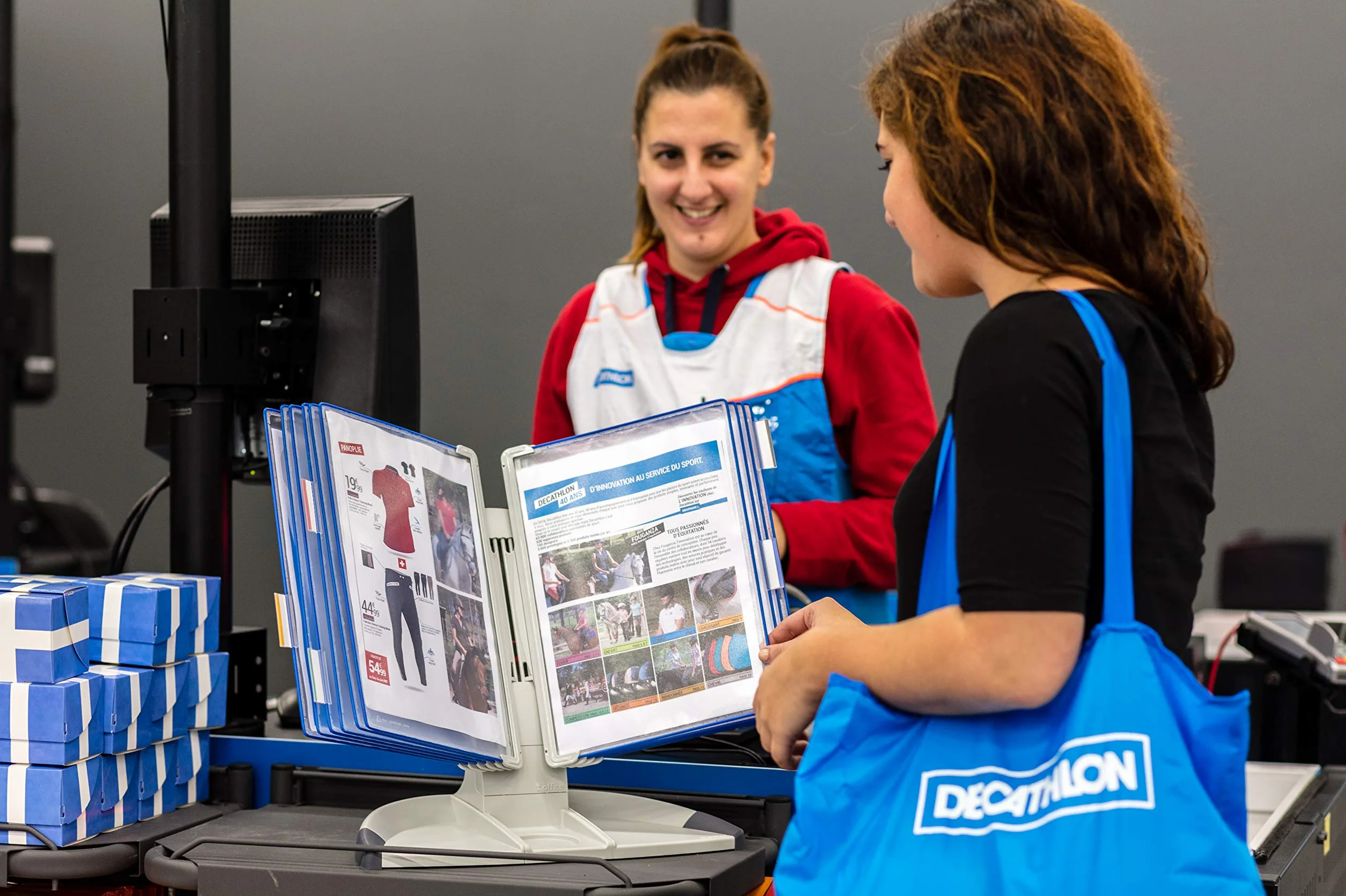 Leggio A4 da tavolo azzurro T-Office 10 buste