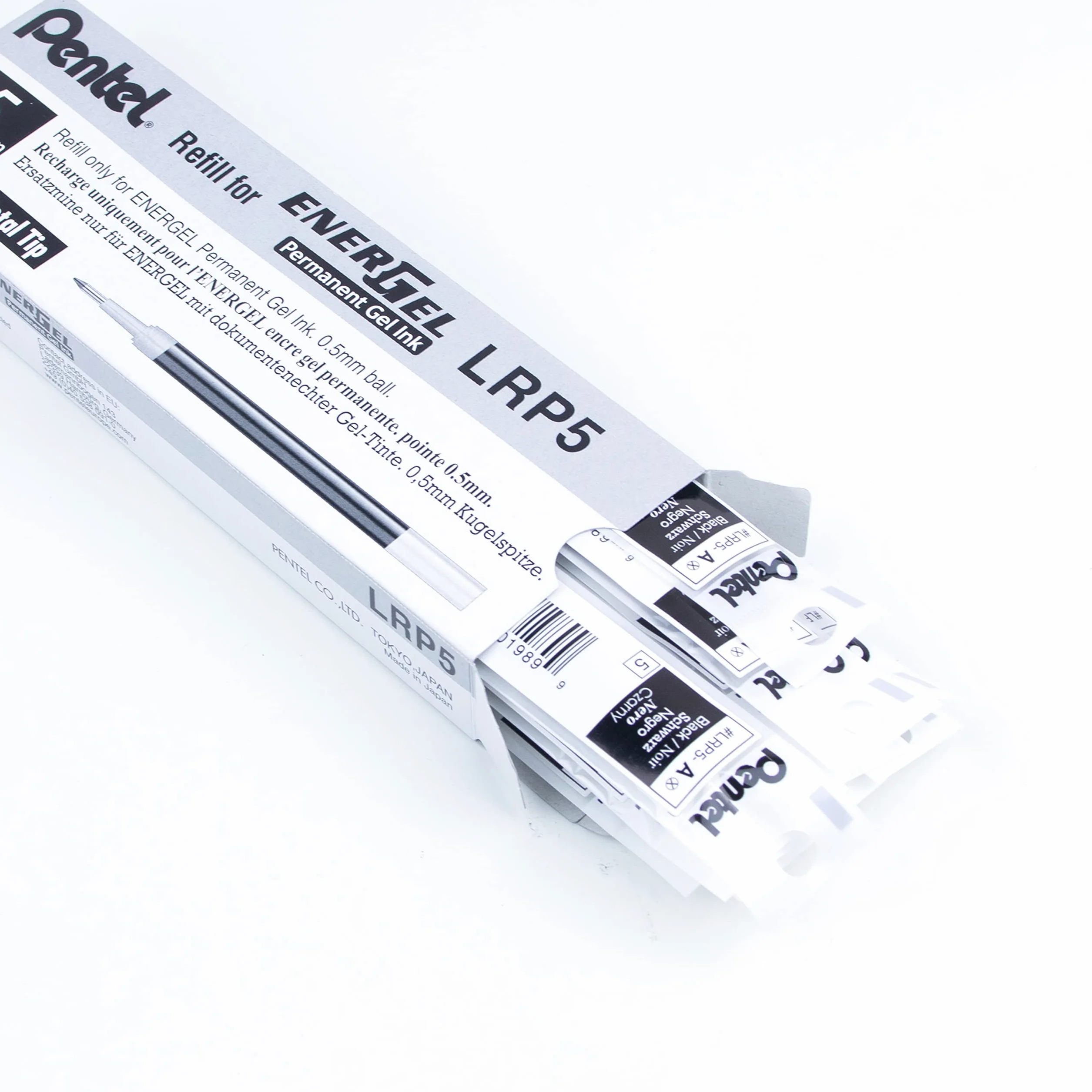 Pentel LRP5-AX Ricariche inchiostro permanente 0,5 mm nero confezione da 12