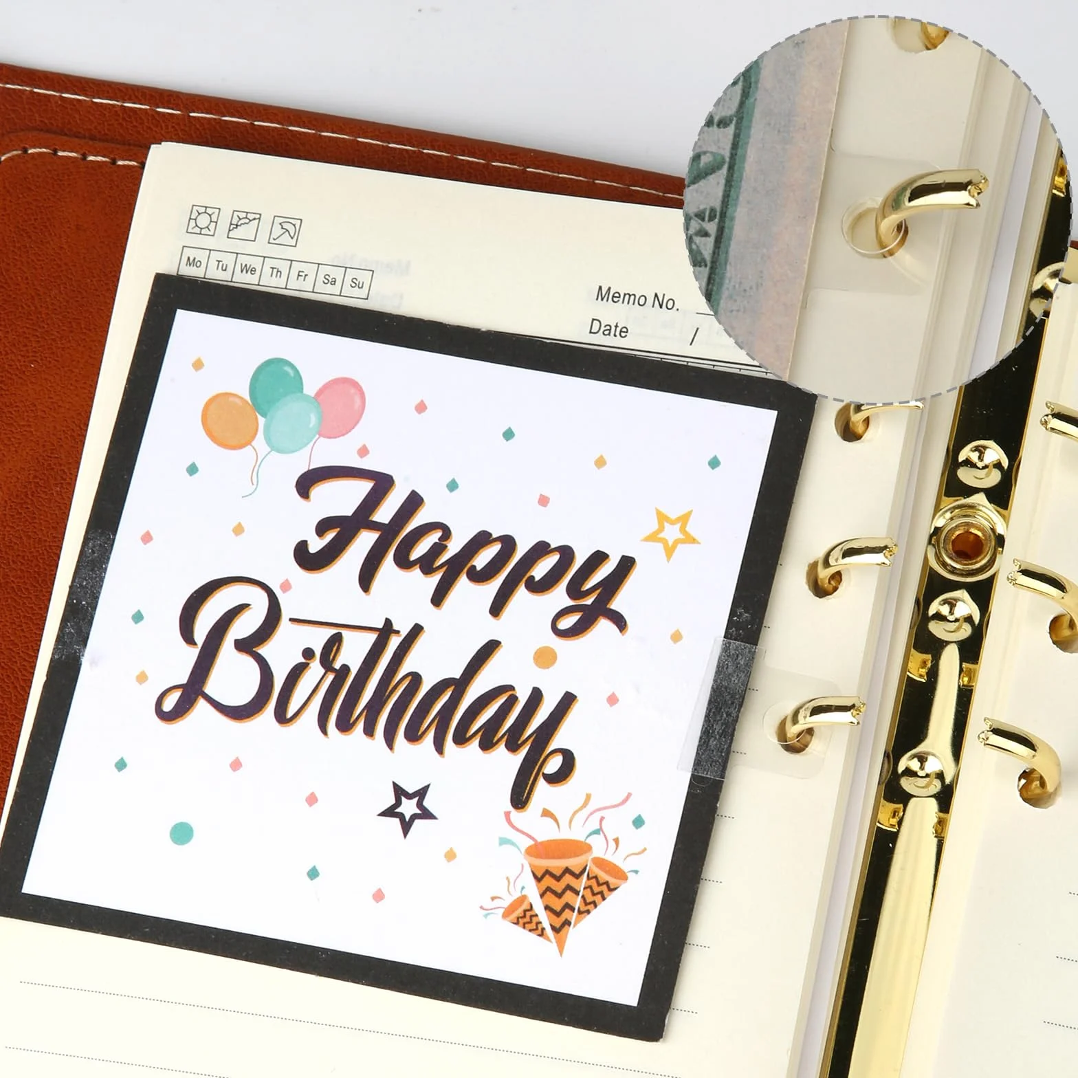 Tinoaly 300pz Adesivi per Raccoglitori ad Anelli, Linguette Autoadesive Trasparenti con Foro Rotondo per Scrapbooking Album