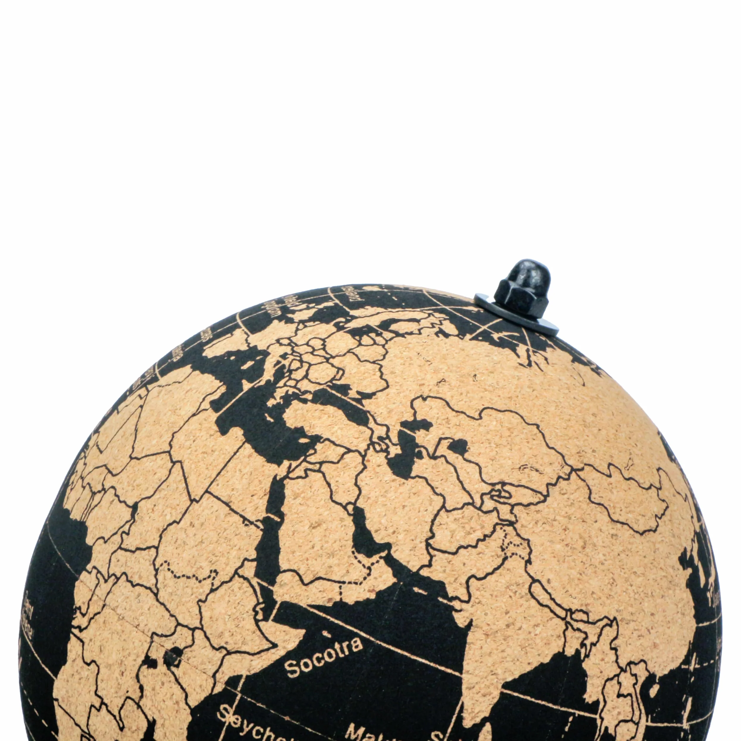 EXERZ Mappamondi in Sughero Naturale 14 cm con 12 Spilli Inclusi – Globo Educativo per Viaggi, Avventure e Pianificazione di Vacanze