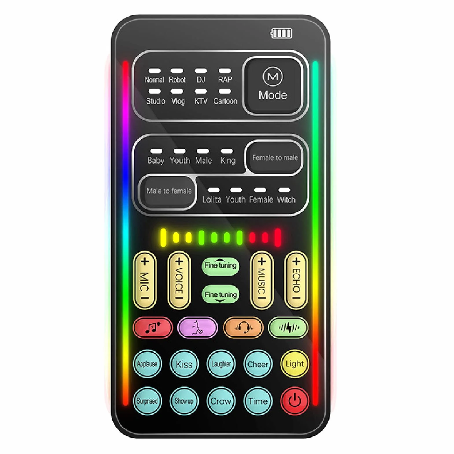 Dispositivo Cambia Voce Portatile, Scheda Portatile Multifunzionale per Trasmissione in Diretta, Mascheratore Vocale per Effetti Multifunzionali per Telefoni Cellulari, PC,