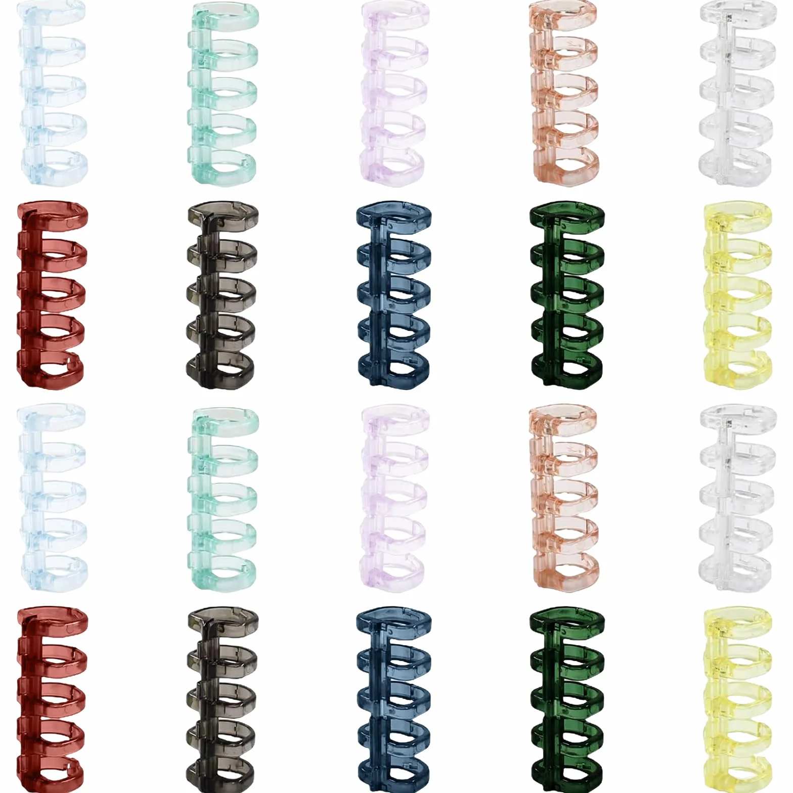 Bobine di Rilegatura Multicolore 20 Pezzi, 5 Fori Cartelle a Fogli Sciolti, Spine Pettini Plastici per Album