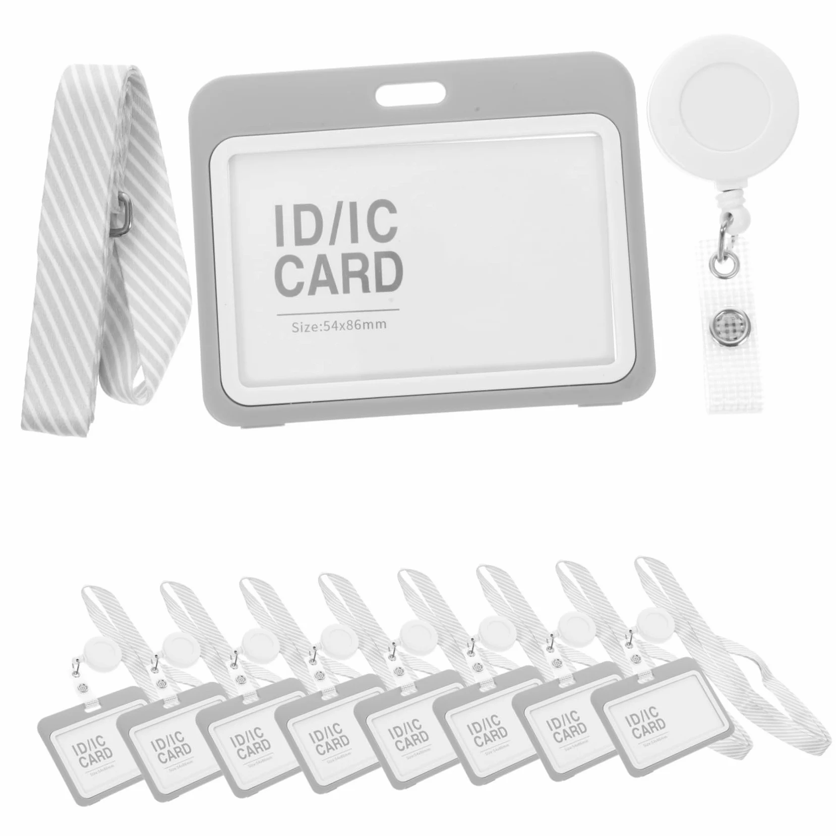 HOMSFOU Set 10 Porta Badge Trasparente in Plastico Leggero con Cordino da Collo Estensibile Proteggi Tessere per Insegnanti e Infermieri
