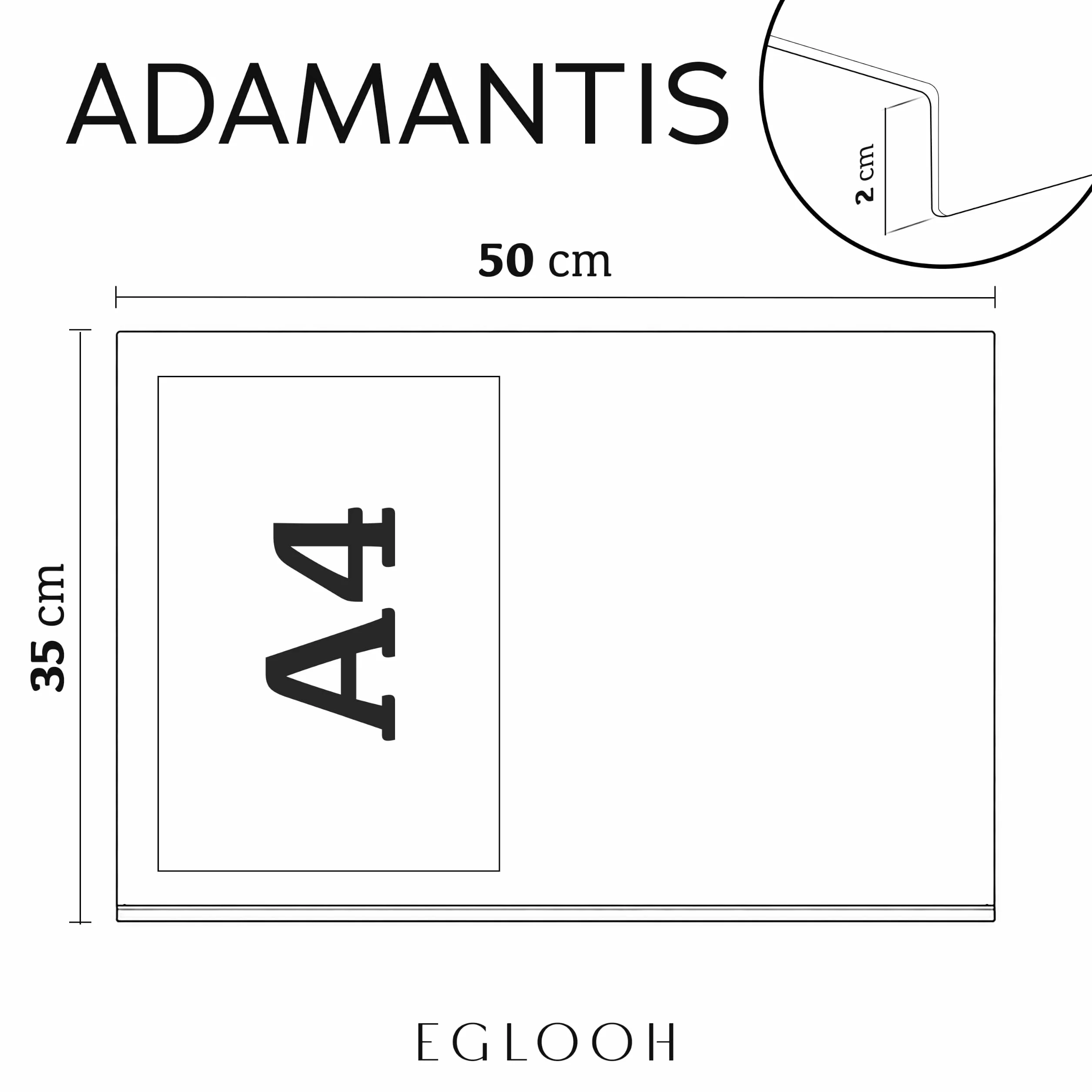 Eglooh – Adamantis – Sottomano Scrivania Pelle Vera con Proteggi Spigolo – Tappetino Scrivania XXL Elegante e Antiscivolo – Accessori Scrivania Ufficio Made in Italy