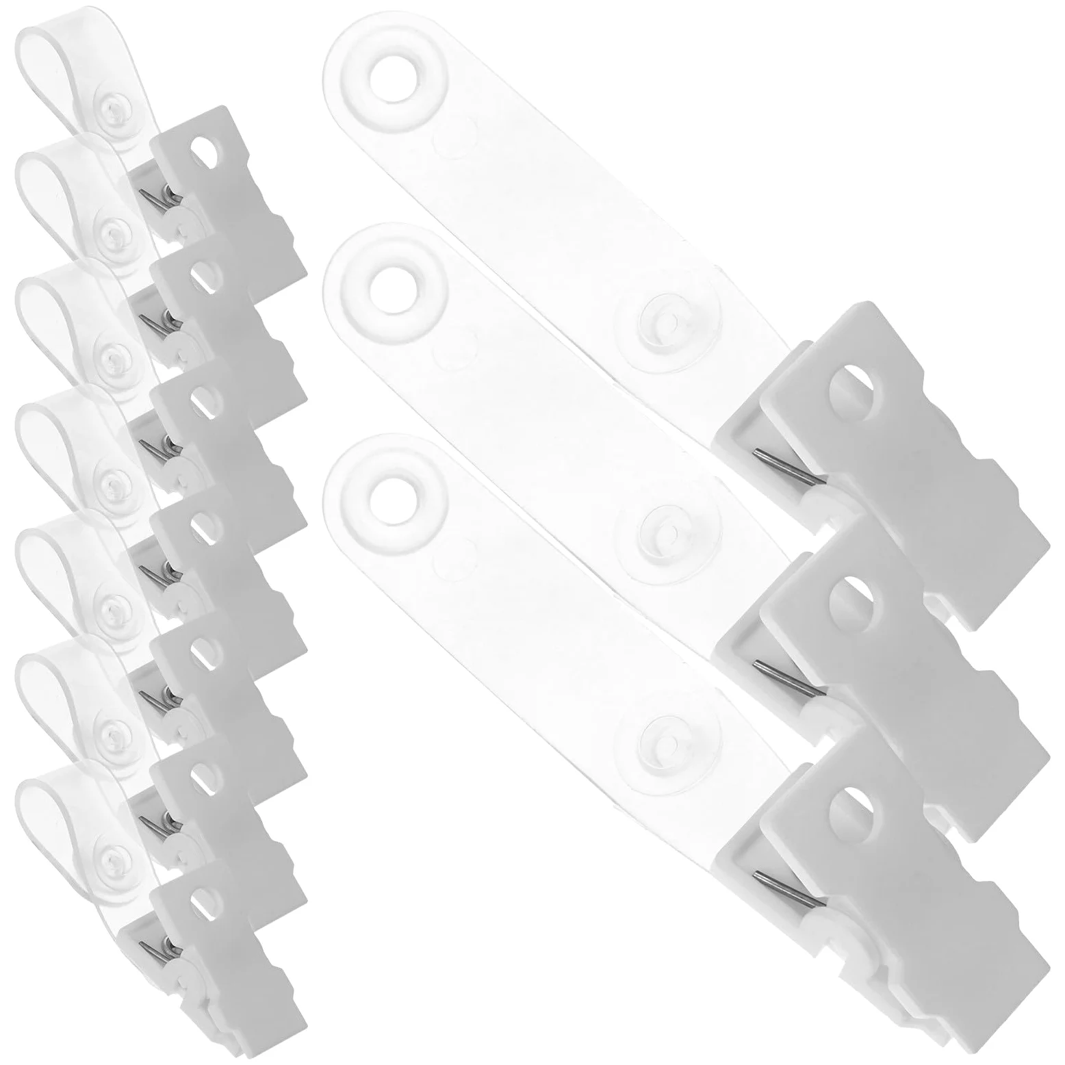 VALICLUD Clip per Badge in Plastica Bianca Porta Badge con Clip per Targhette Identificative Confezione da 100 Pezzi per Uso Ufficio e Lavoro Leggere e Sicure da Lavoro
