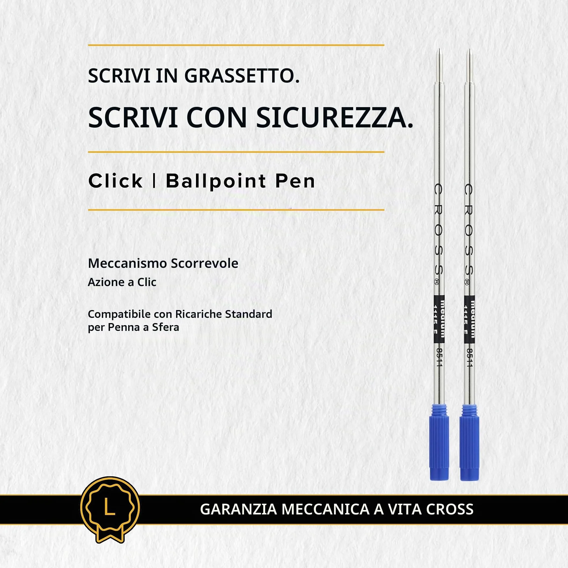 Cross Click penna roller a inchiostro gel non retrattile, Rosso Metalico