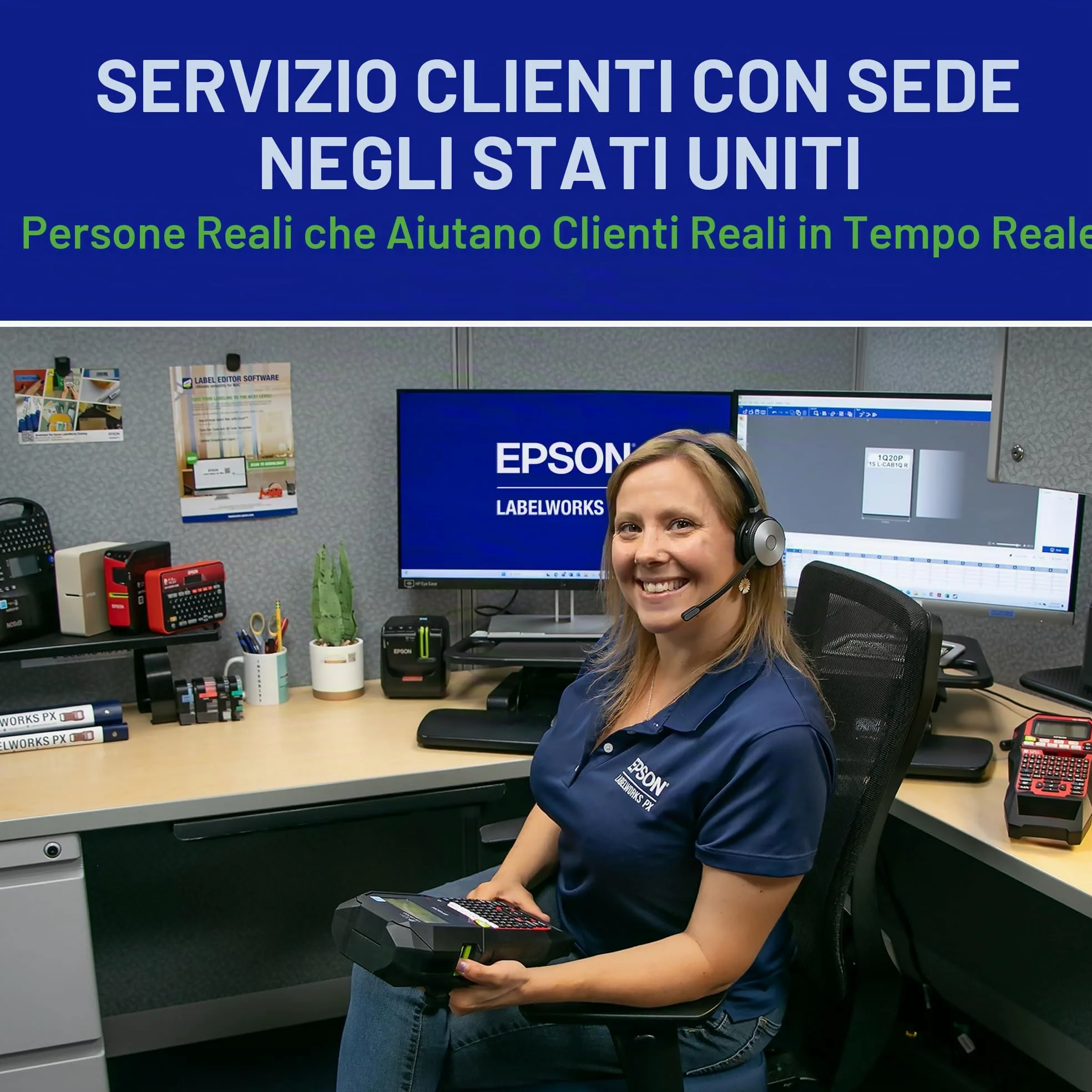 LABELWORKS Epson LW-PX300 Etichettatrice industriale per ufficio, compatibile con adesivi, magneti e tubi termoretraibili, design portatile, etichettatrice e nastro