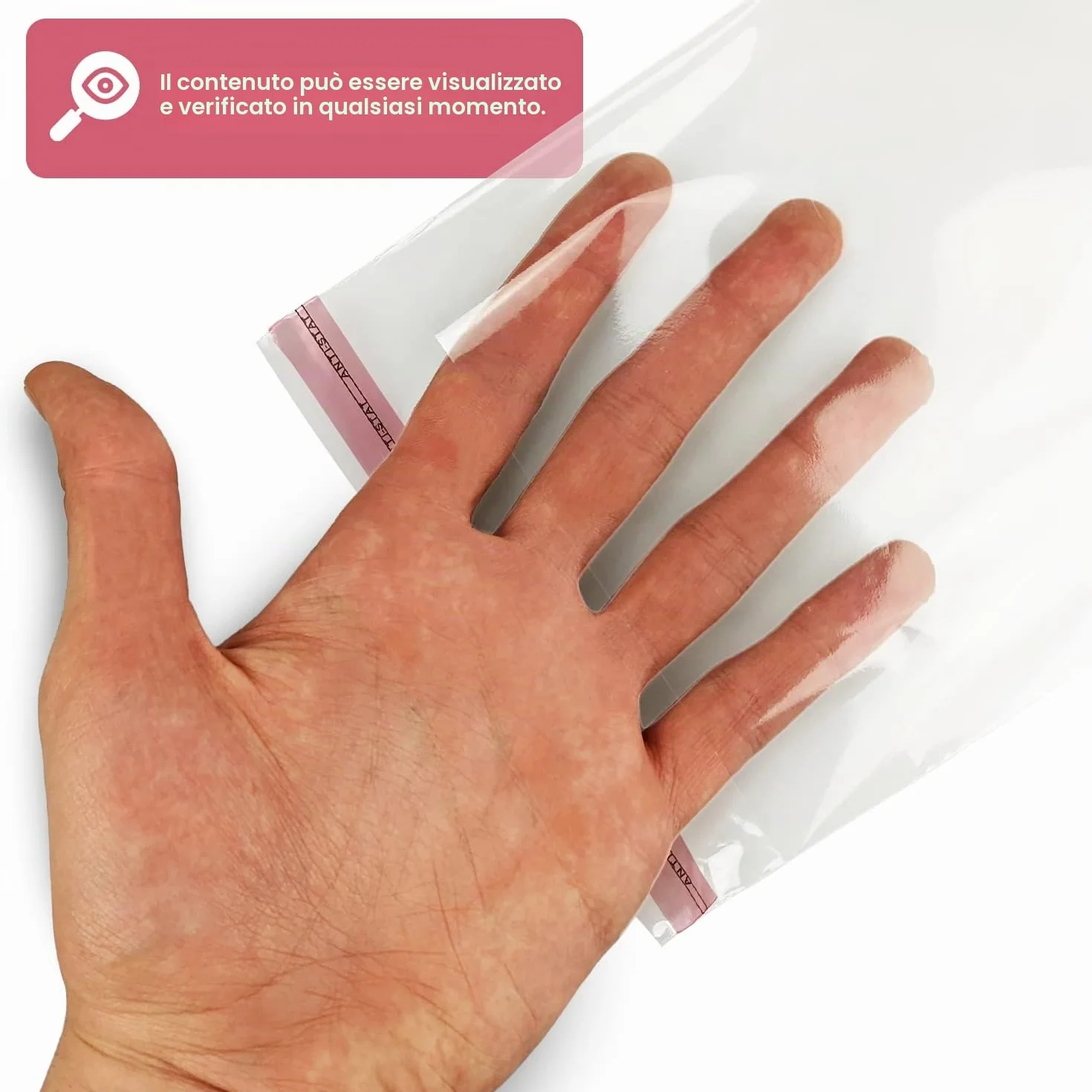 Netuno Bustine trasparenti autoadesivi 13,5 x 18,5 cm polipropilene sacchetti protettive per vestiti documenti