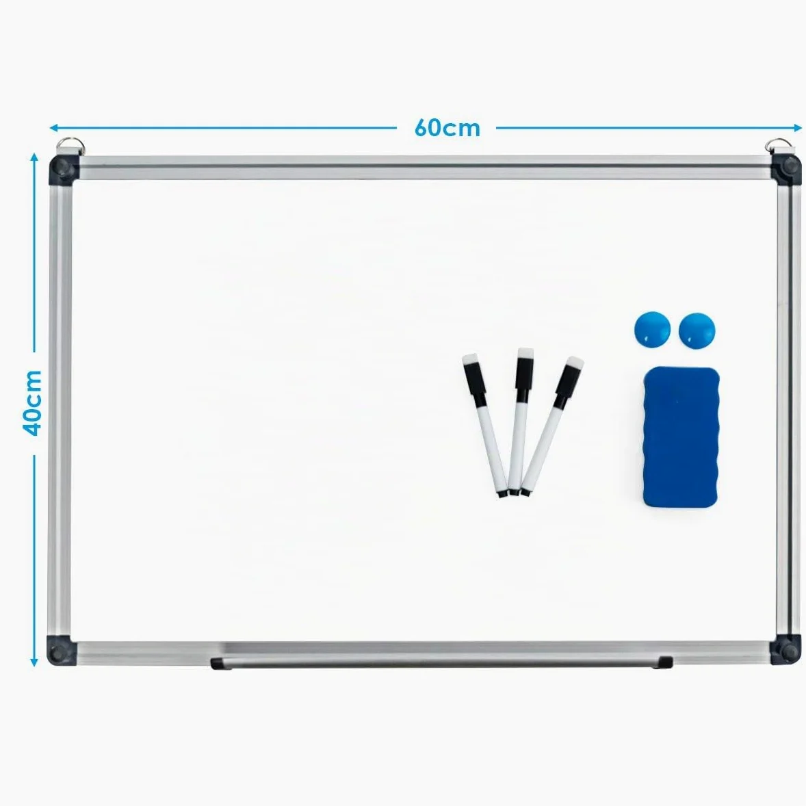COSTWAY Lavagna Magnetica Bianca, Lavagna Cancellabile con Cornice in Alluminio per Scuola Casa Ufficio, Vari Dimensioni Disponibili (60 x 40 cm)