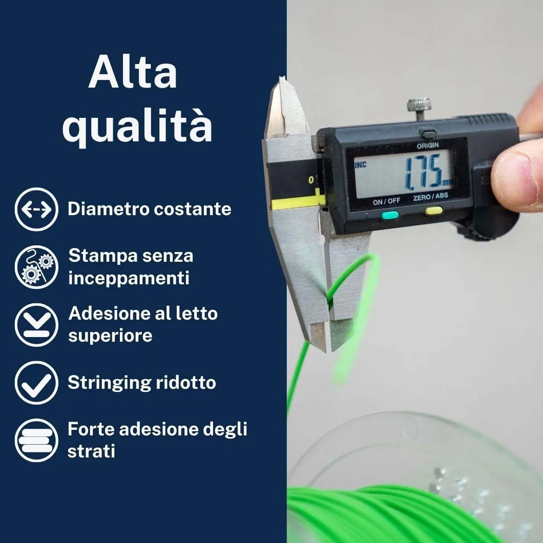 AzureFilm Filamento PLA Originale 1.75 mm 1kg per Stampante 3D Verde Smeraldo