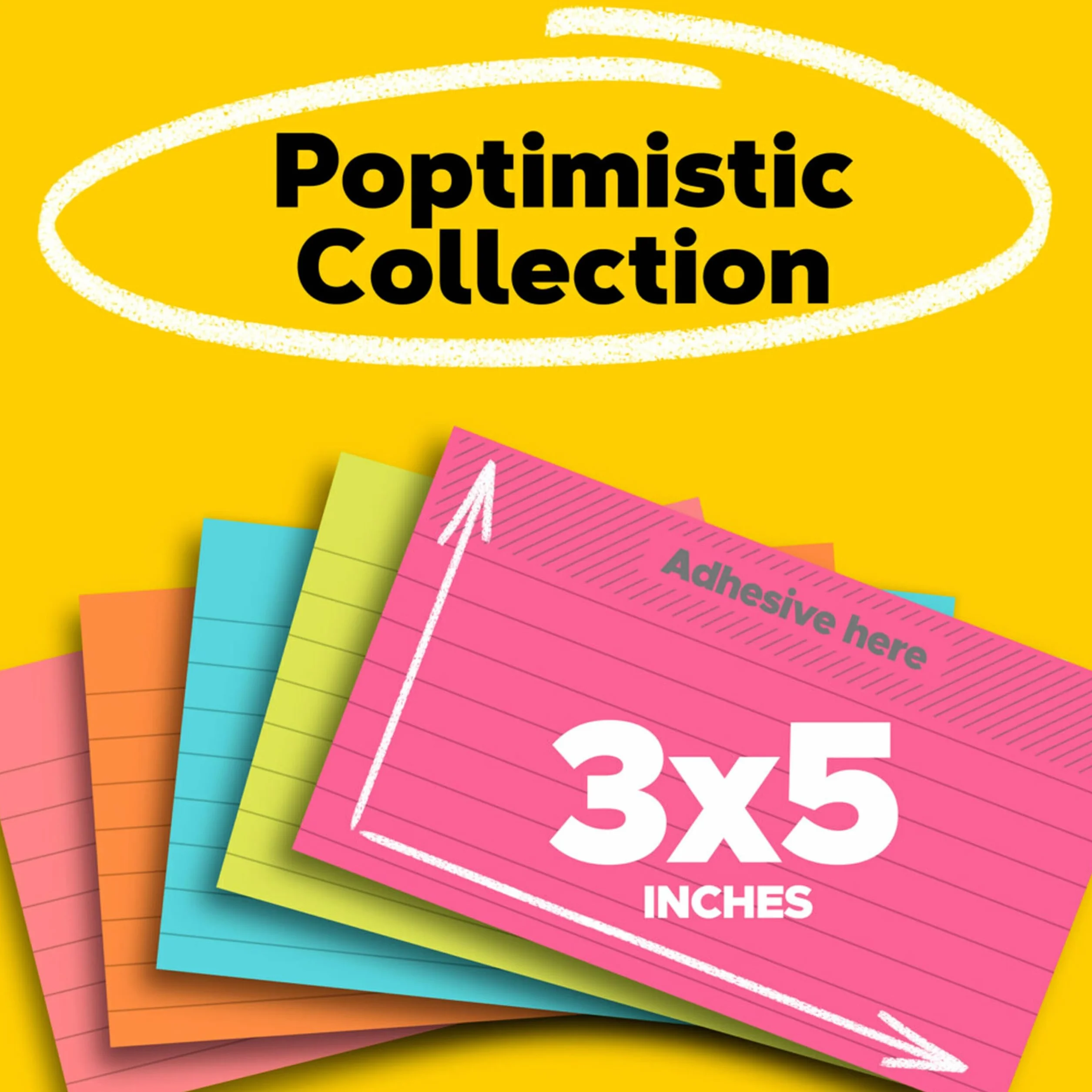 Post-It Colori Assortiti a Righe 76 mm x 127 mm 100 Fogli 5 Blocchetti