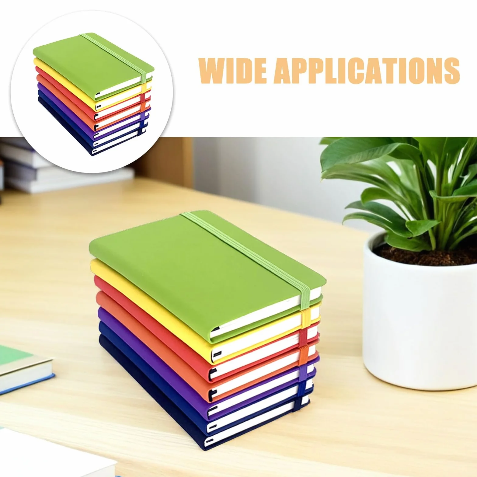 SOIMISS Set 7 Quaderni A6 con Copertina in Pu Colorata, Diario Tascabile a Righe con Elastico, Blocchi Memo Portatili per Appunti Scolastici e Ufficio, Formato Compatto per Borsa e Zaino