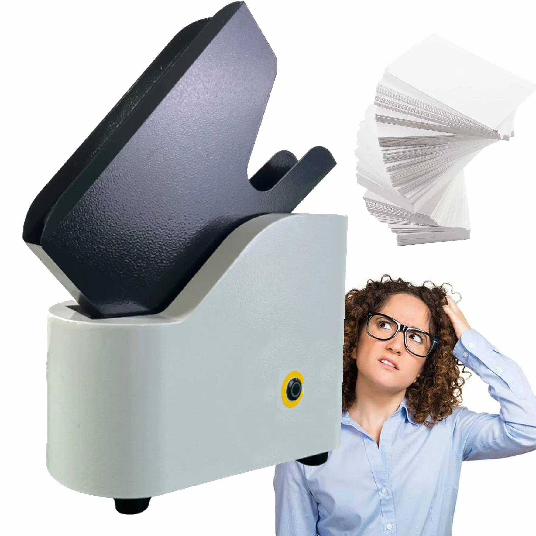 Selezionatrice automatica e macchina di finitura con larghezza del telaio regolabile e angolo guida, allineamento rapido in 3 secondi per l'organizzazione di documenti da ufficio