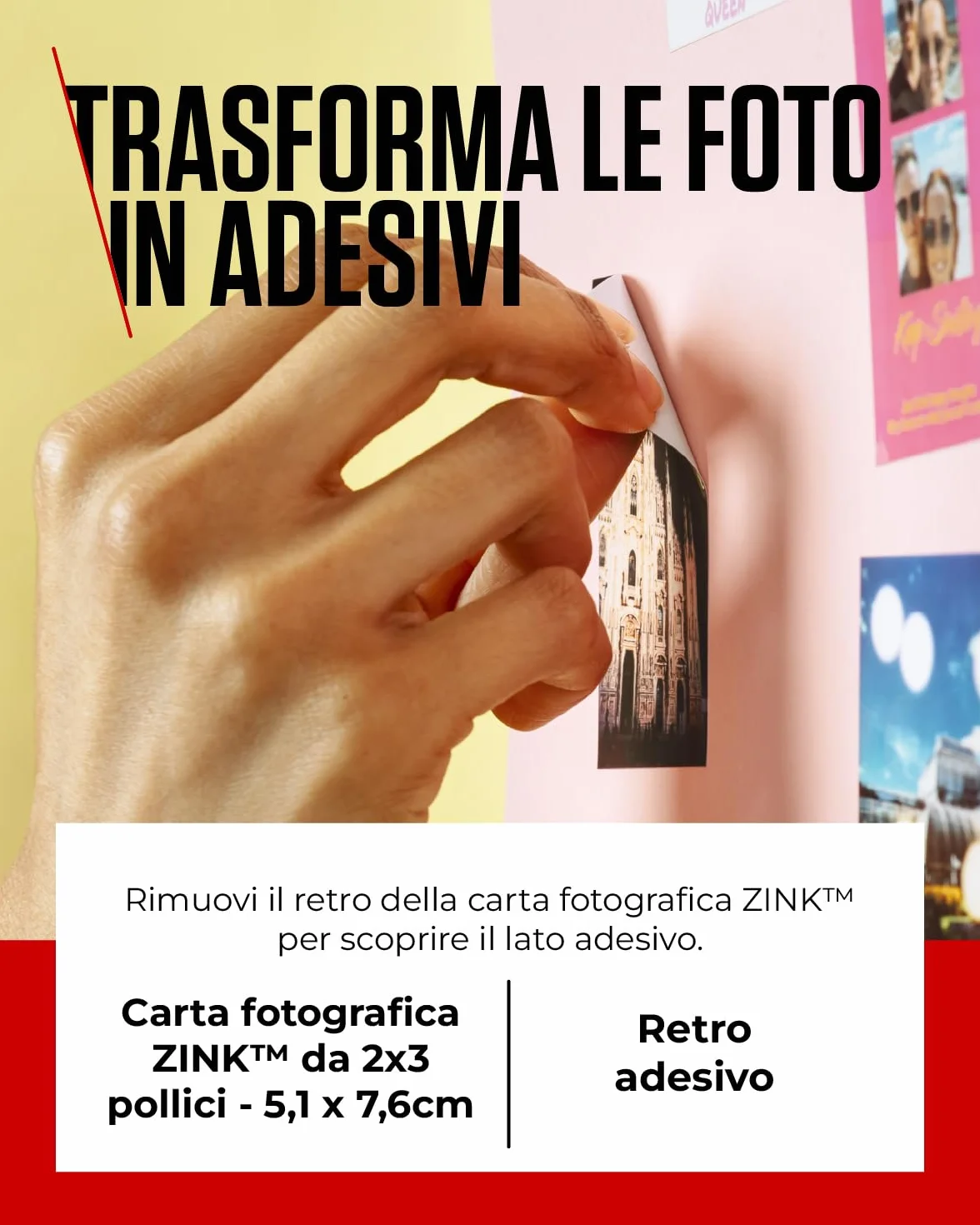 Canon Carta Fotografica Zink™ Adesiva 5x7,6 cm 50 Fogli