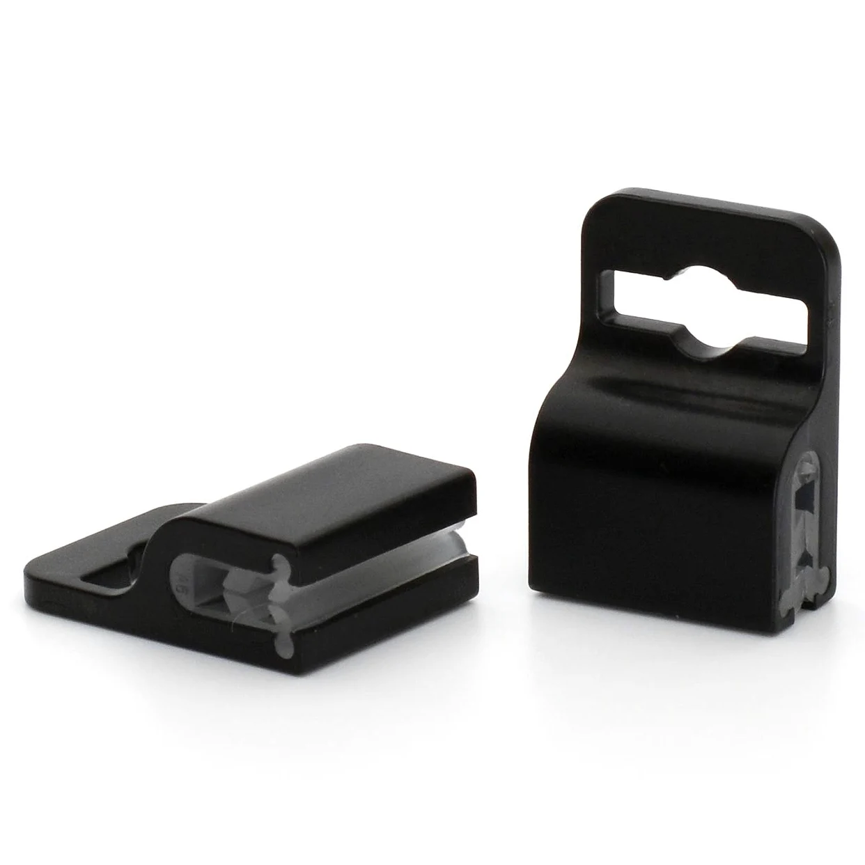 LanyardsTomorrow - Confezione da 100 pinze per badge identificativi, con impugnatura morbida, clip per cordini da collo, in plastica nera